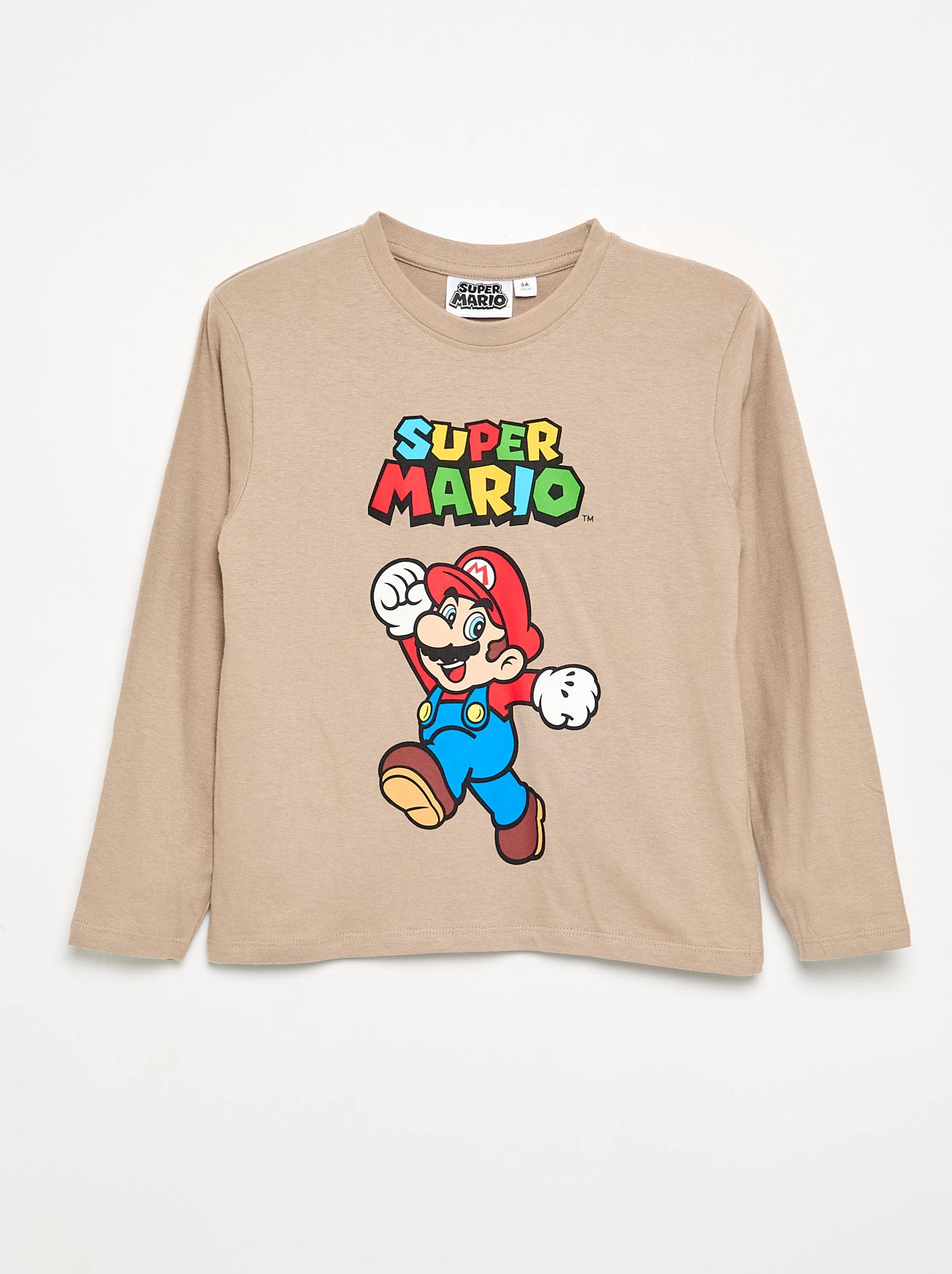 T-shirt 'Nintendo' 'Mario' manches longues - Gris (GES88_3)