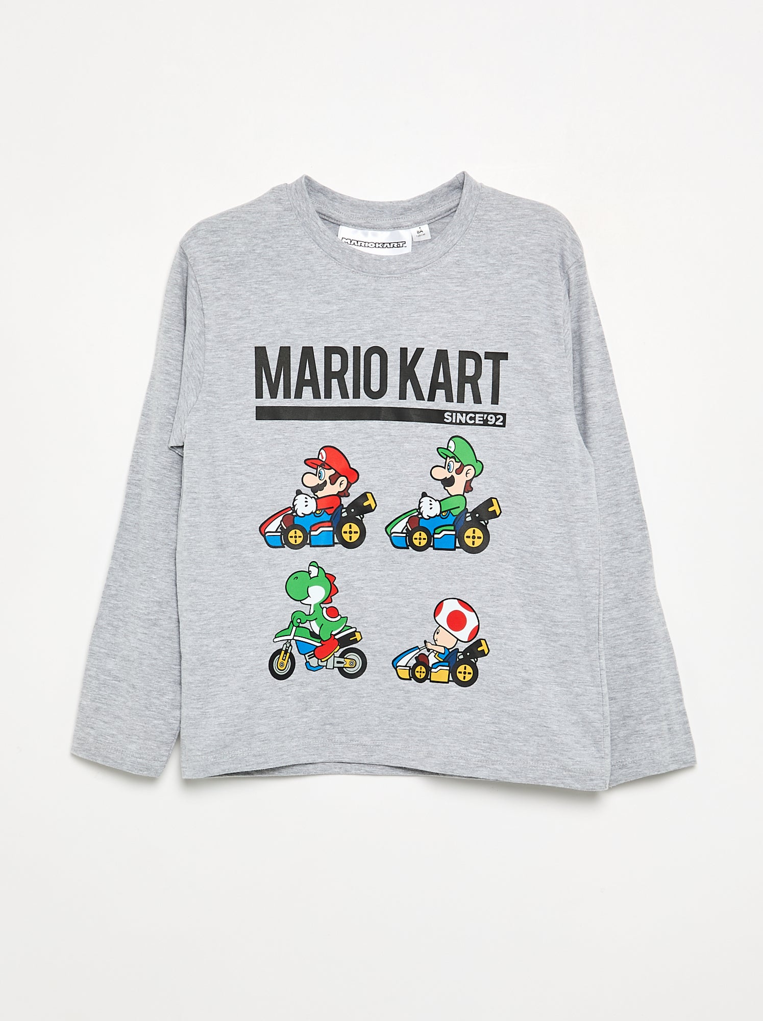 T-shirt 'Nintendo' 'Mario' manches longues - Gris (GES88_6)