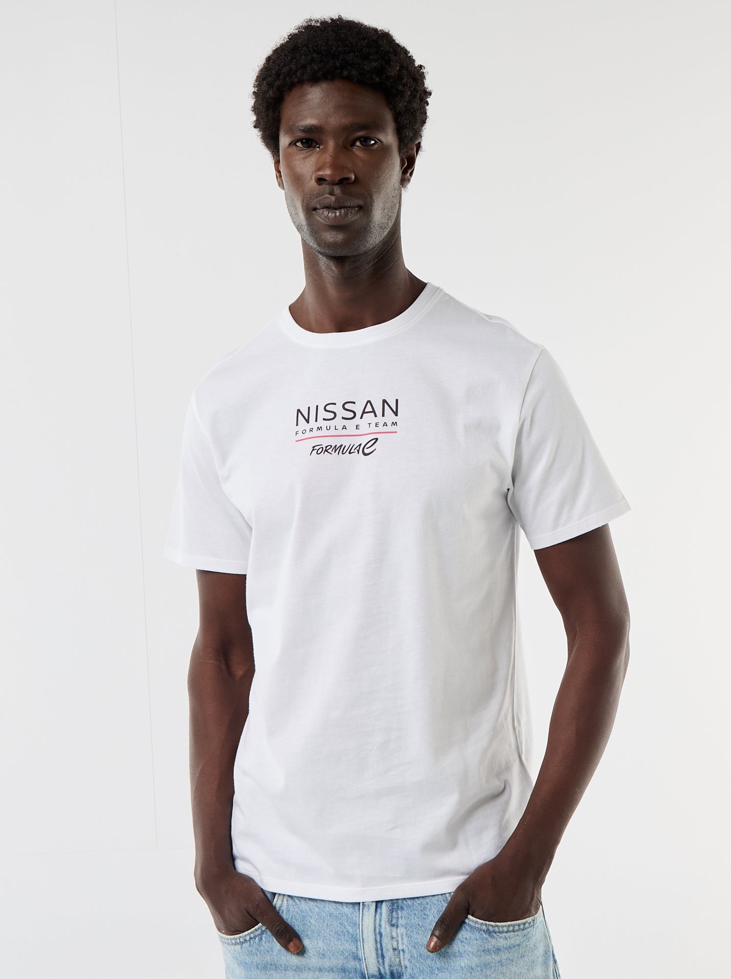 T-shirt 'Nissan' 'Formula E Team' à manches courtes - Blanc
