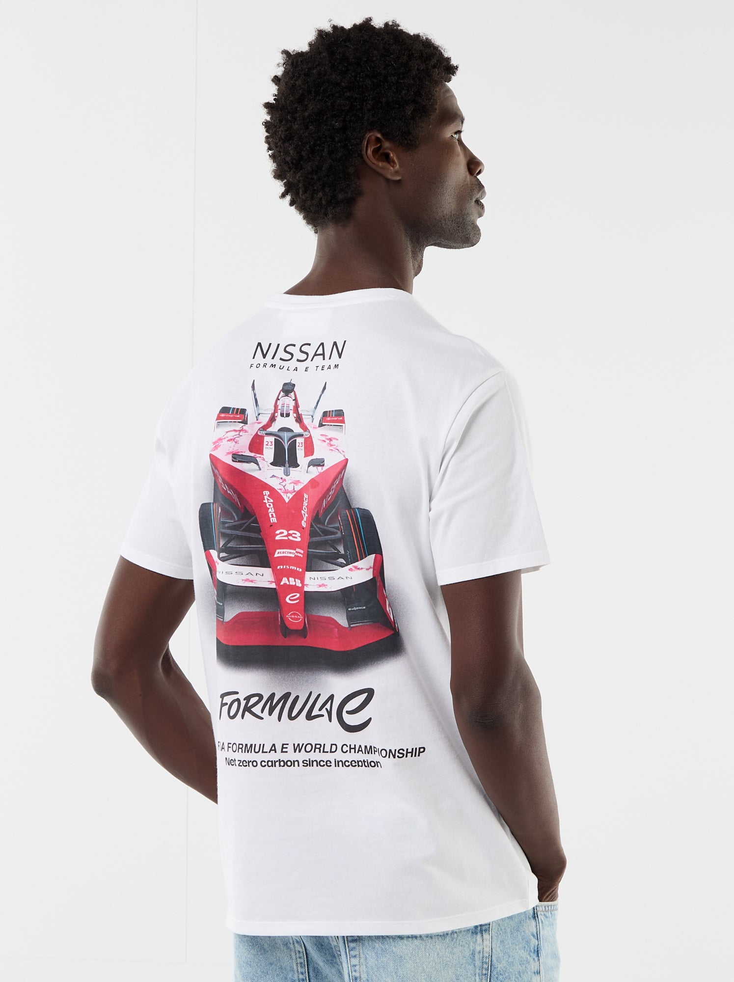 T-shirt 'Nissan' 'Formula E Team' à manches courtes - Blanc