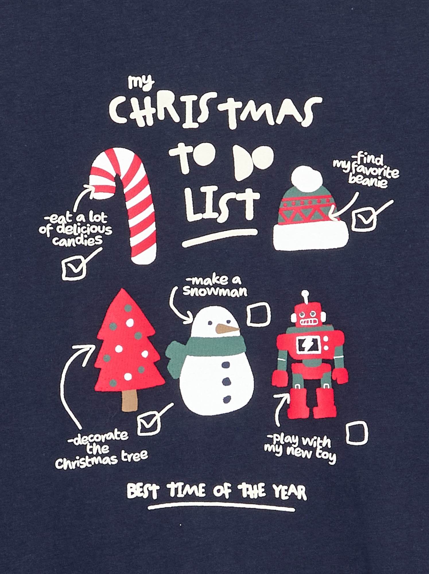T-shirt 'Noël' à manches longues - Bleu