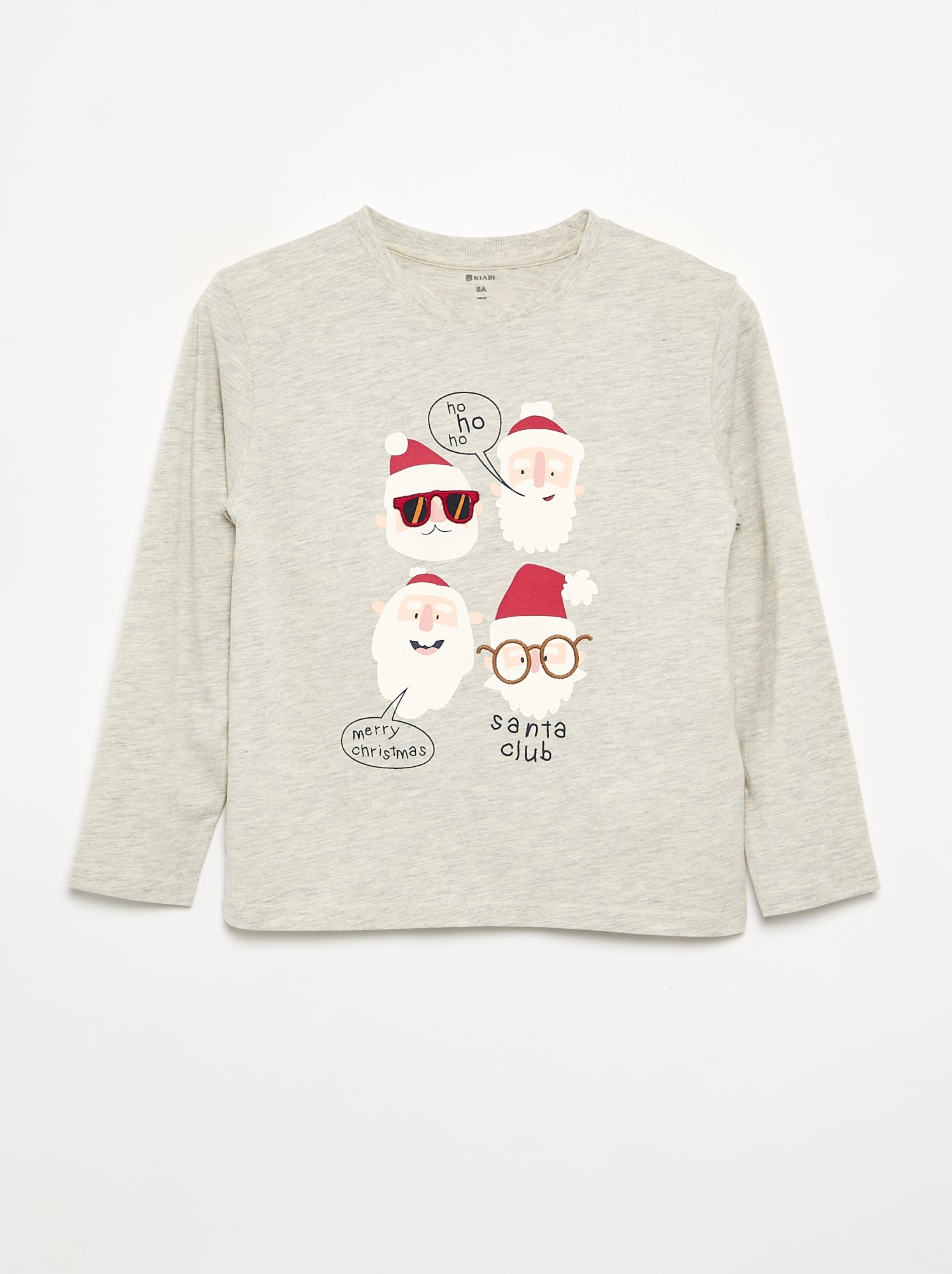 T-shirt 'Noël' à manches longues - Gris