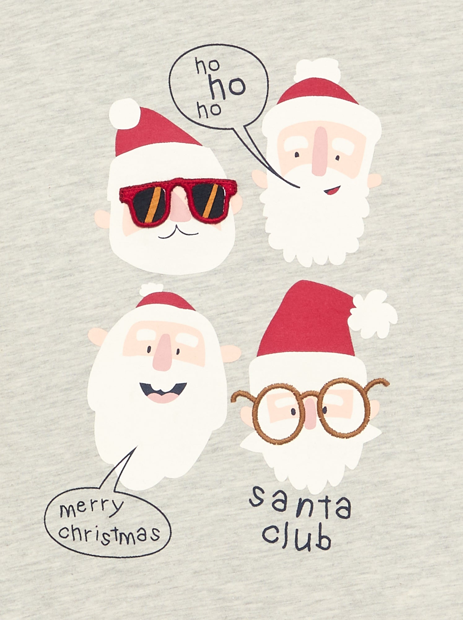 T-shirt 'Noël' à manches longues - Gris