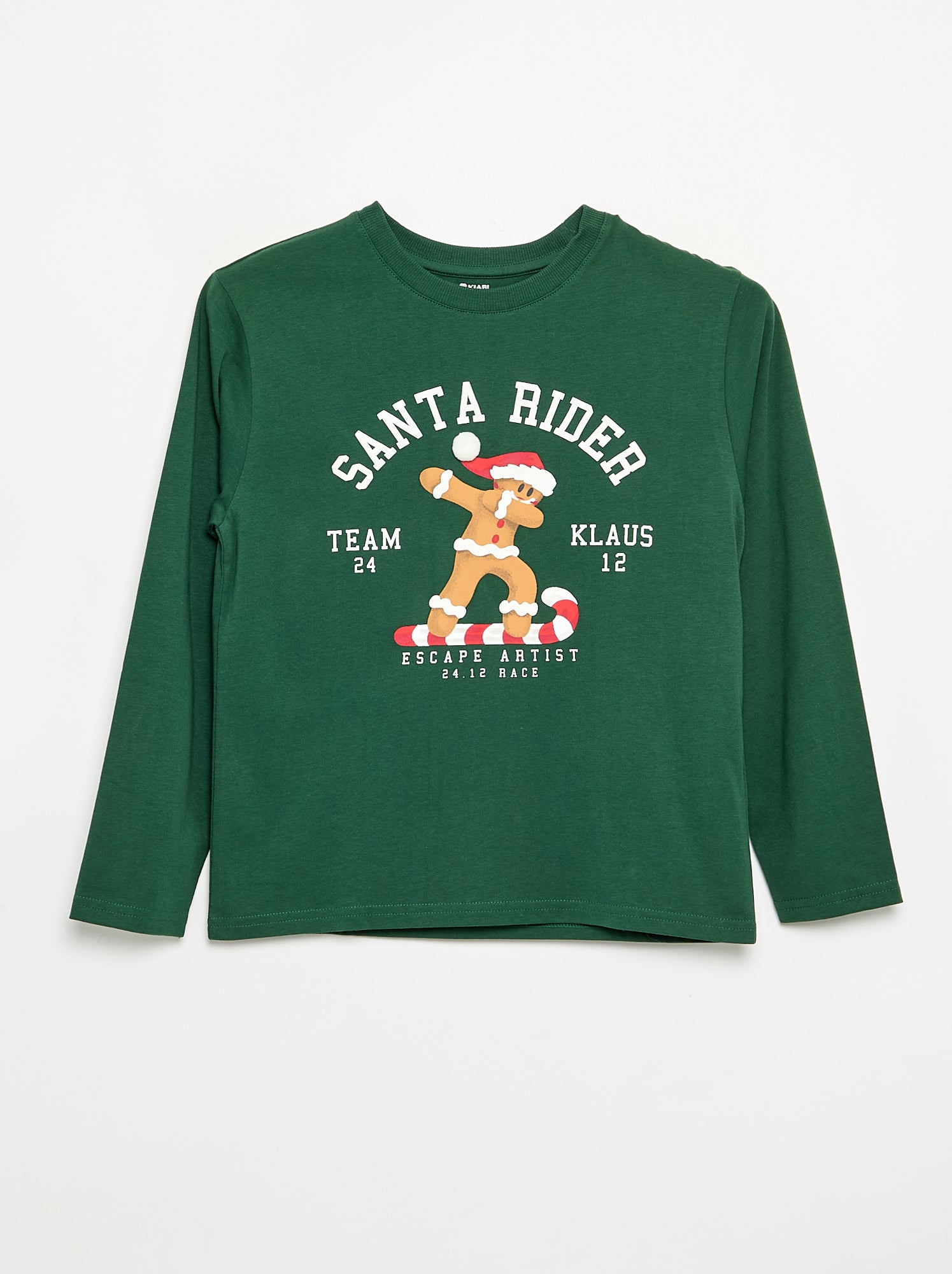 T-shirt 'Noël' à manches longues - Vert