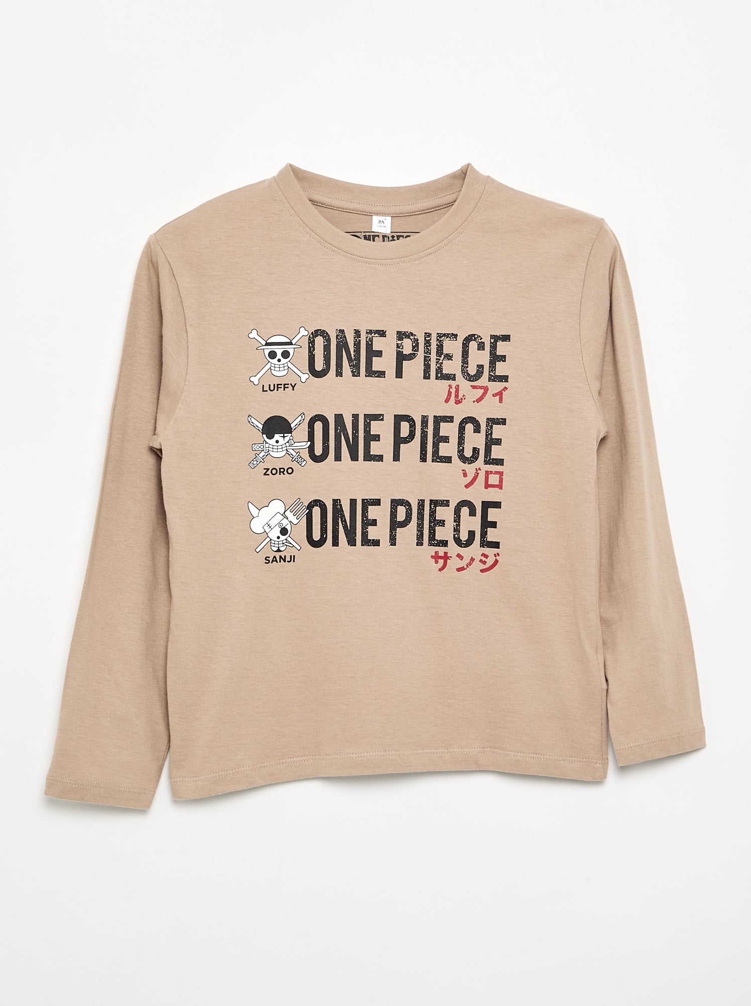 T-shirt 'One Piece' à manches longues - Beige
