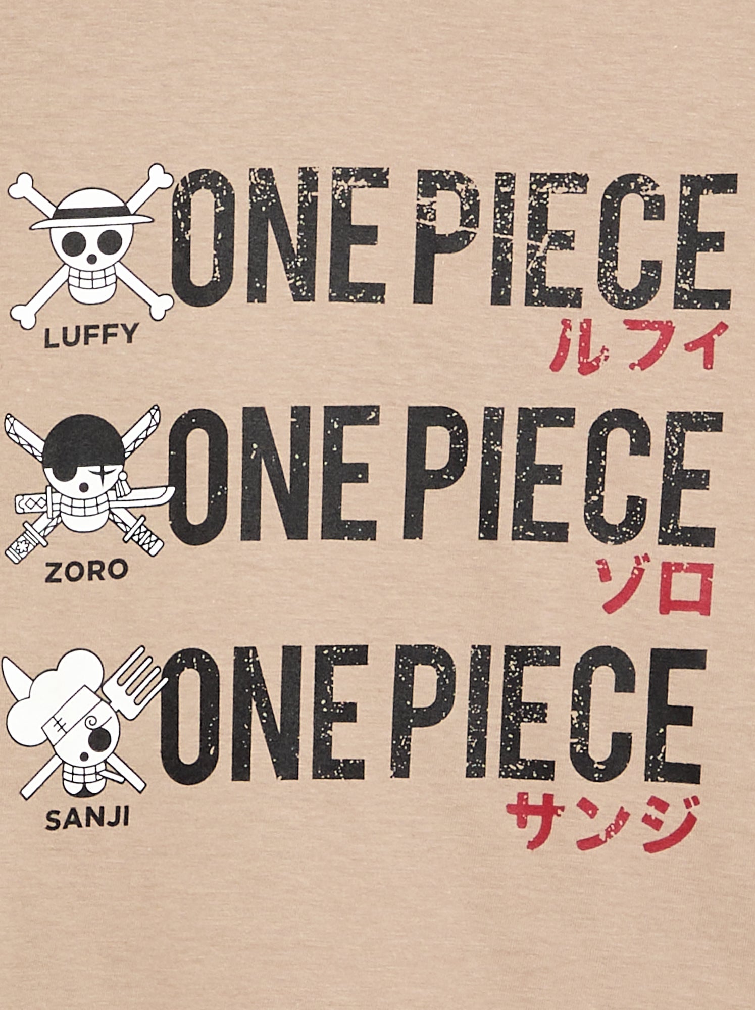 T-shirt 'One Piece' à manches longues - Beige