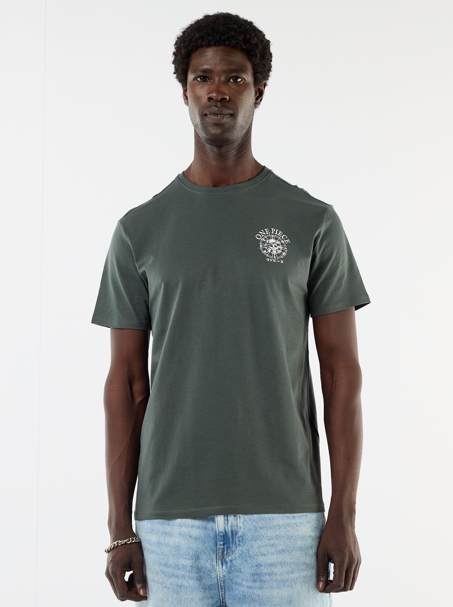 T-shirt 'One Piece' imprimé recto/verso - Vert