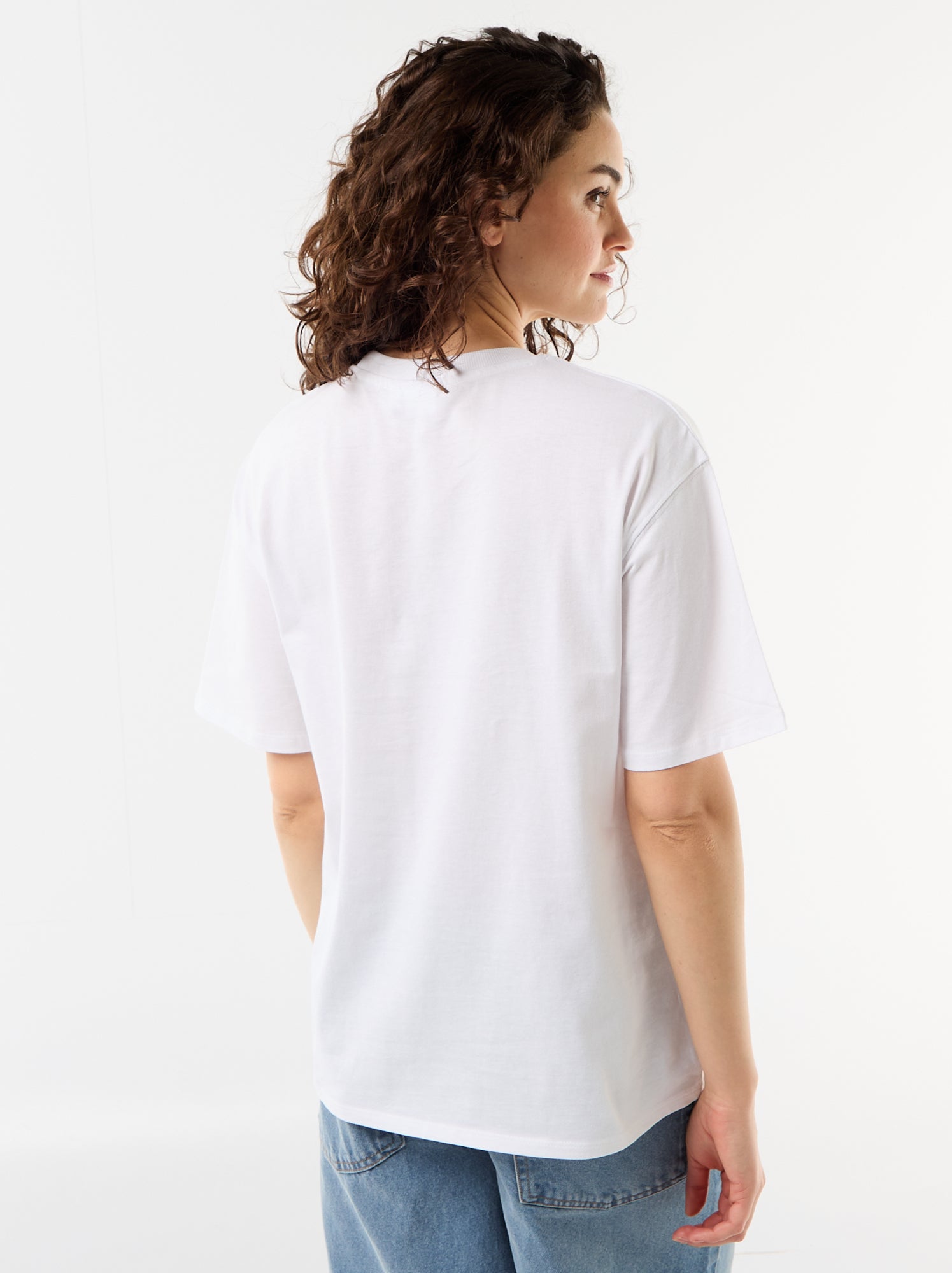 T-shirt oversize Billie Ellish à manches courtes - Blanc