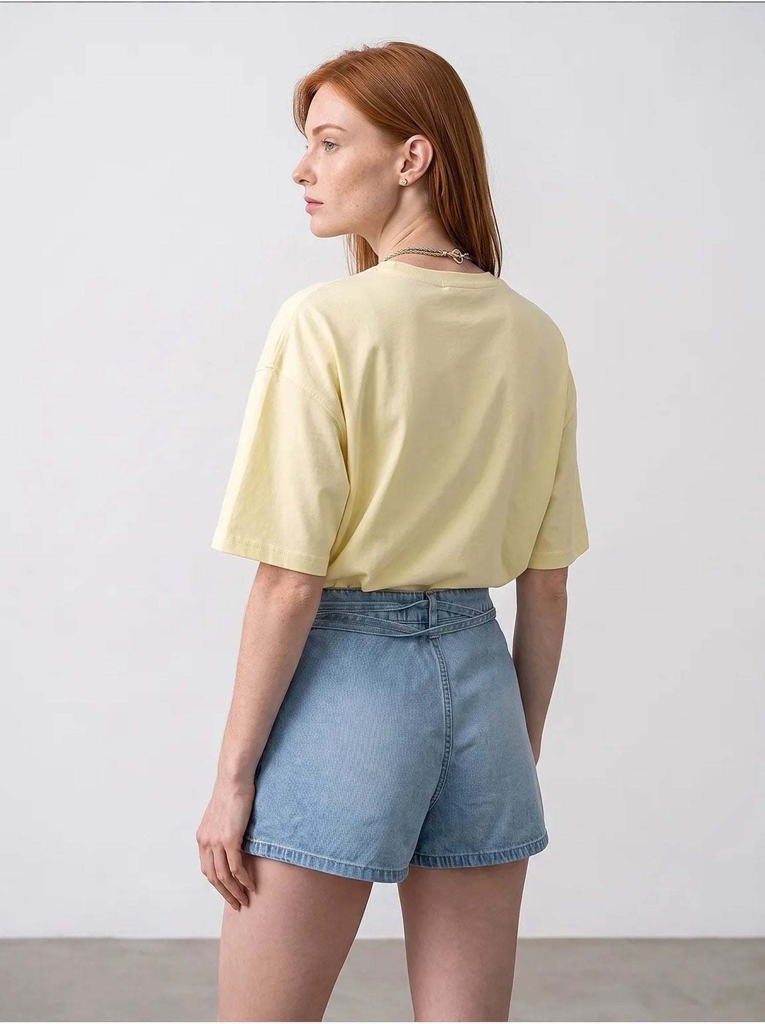 T-shirt oversize en coton à col rond dilvin - Jaune citron