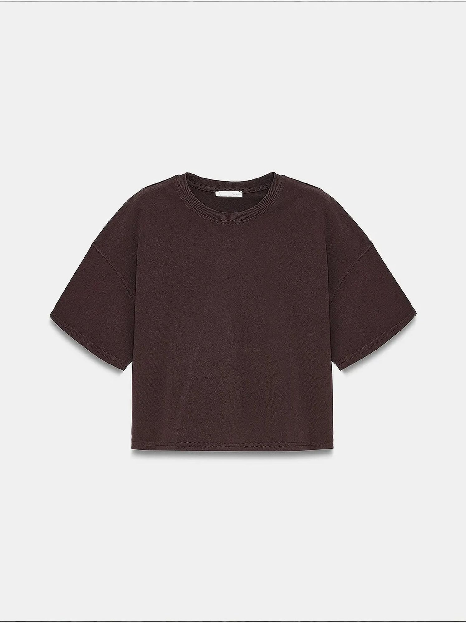 T-shirt oversize en coton à col rond dilvin - Marron