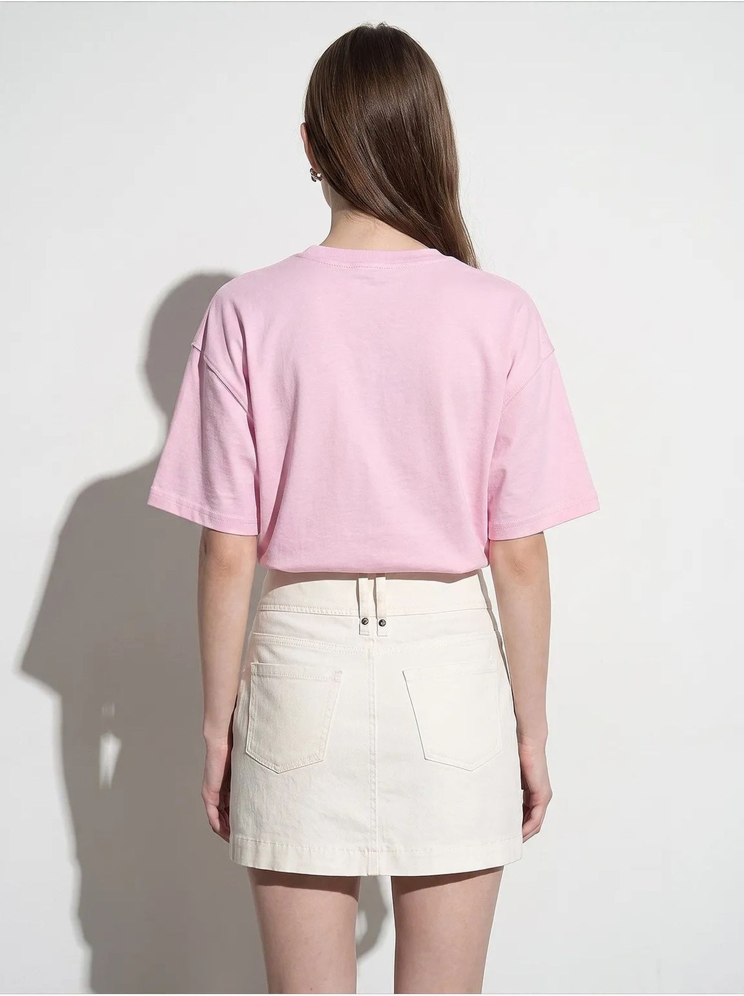 T-shirt oversize en coton à col rond dilvin - Rose clair