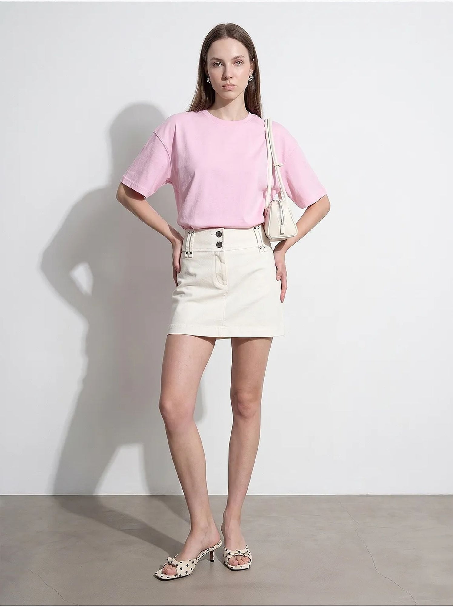 T-shirt oversize en coton à col rond dilvin - Rose clair