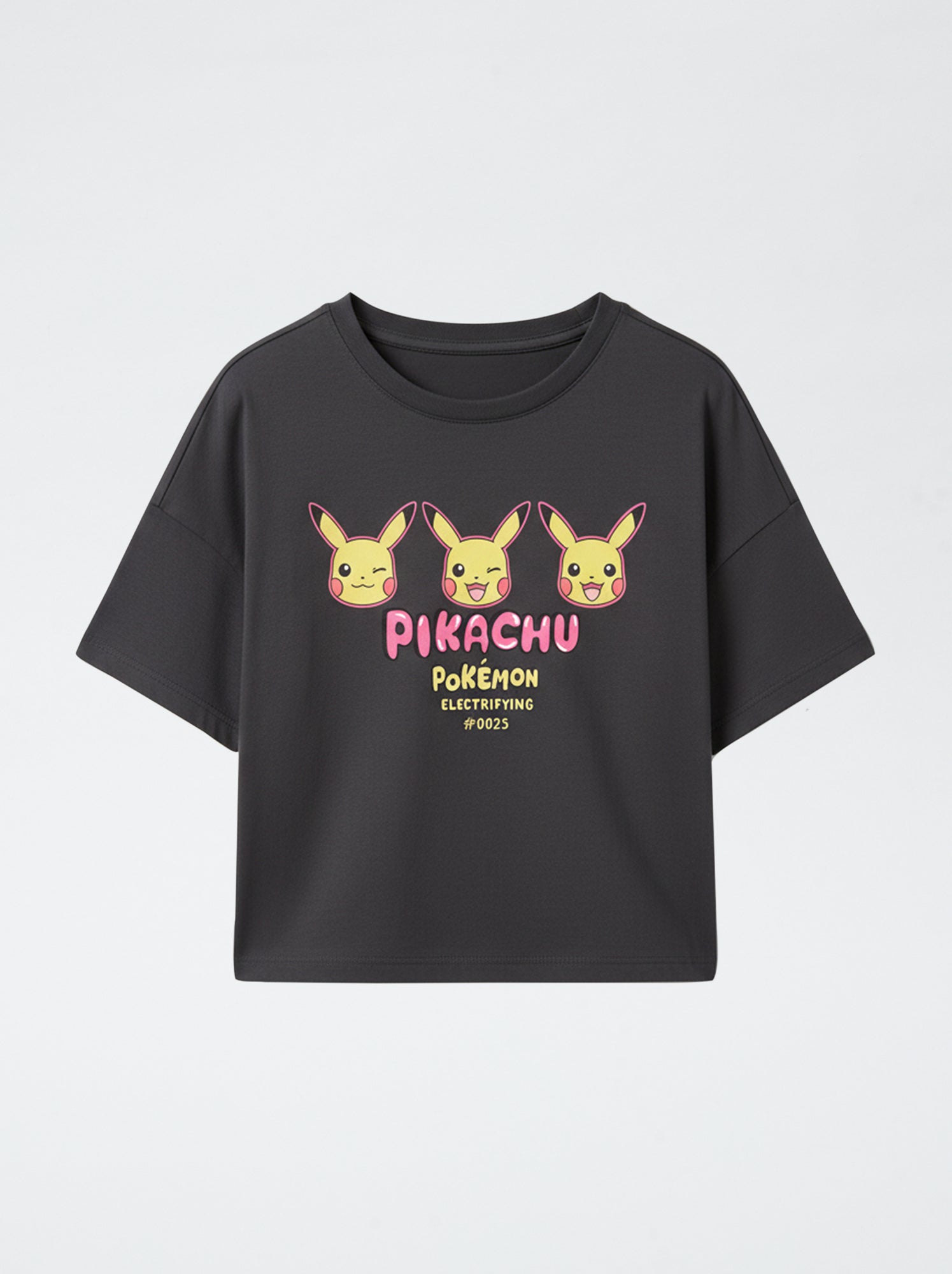 T-shirt 'Pokemon' 'Pikachu' à manches courtes - Noir