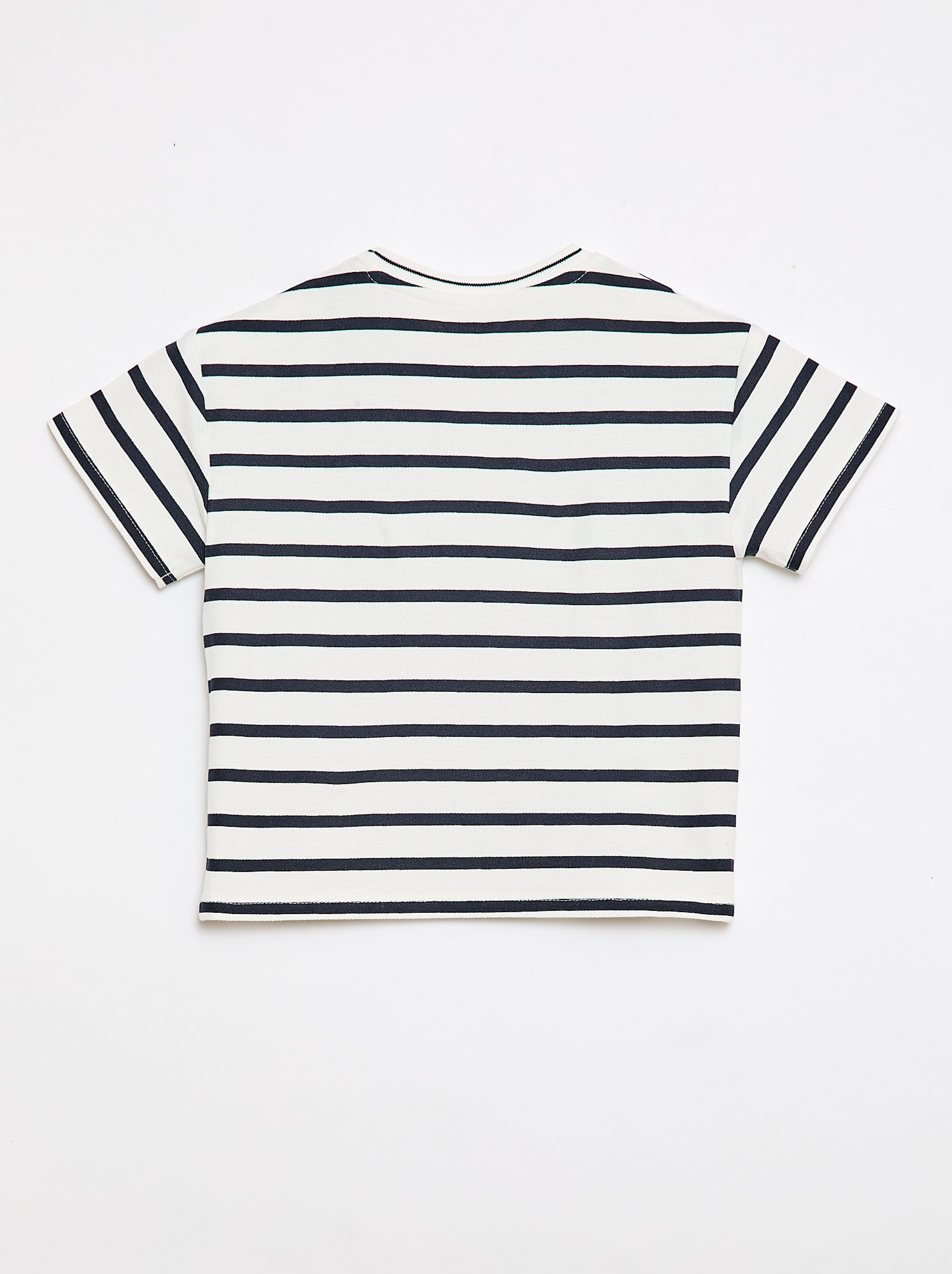 T-shirt rayé manches courtes en coton - Blanc