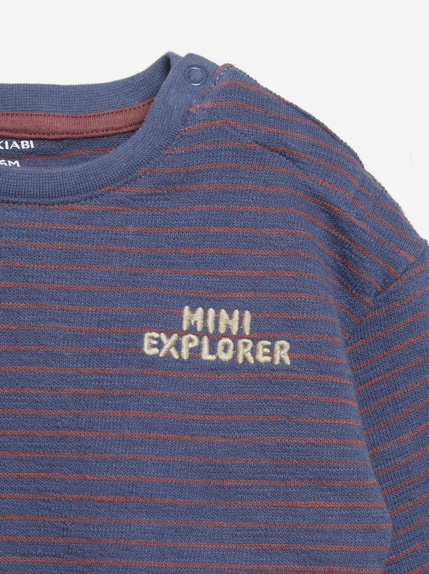 T-shirt rayé manches longues - Bleu