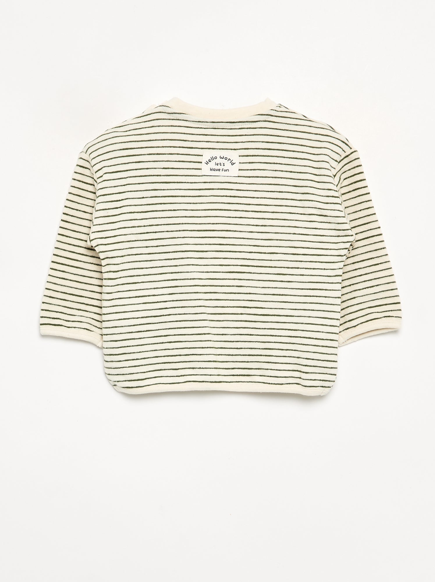 T-shirt rayé manches longues - Vert