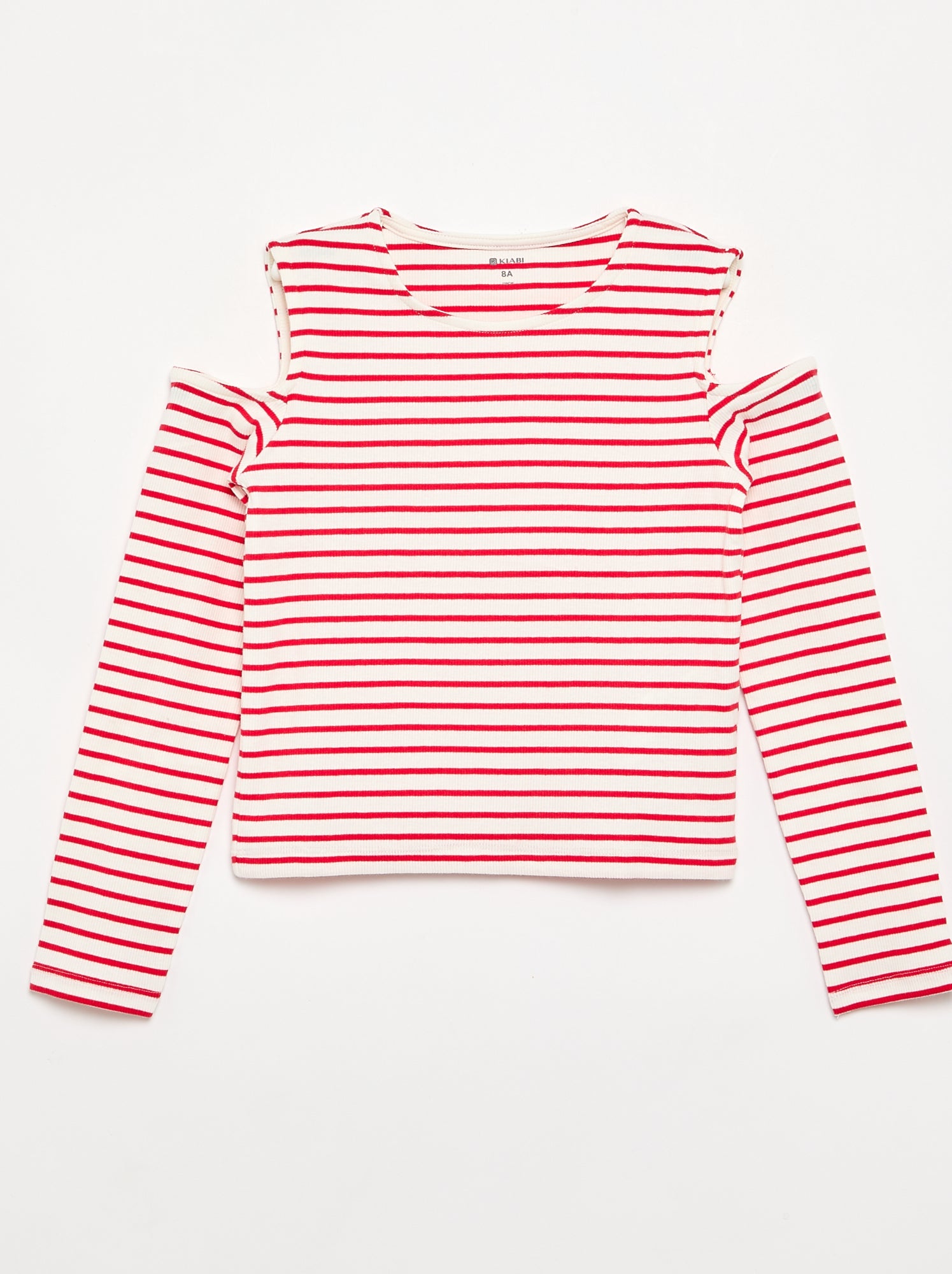 T-shirt rayé sans manches - Rouge