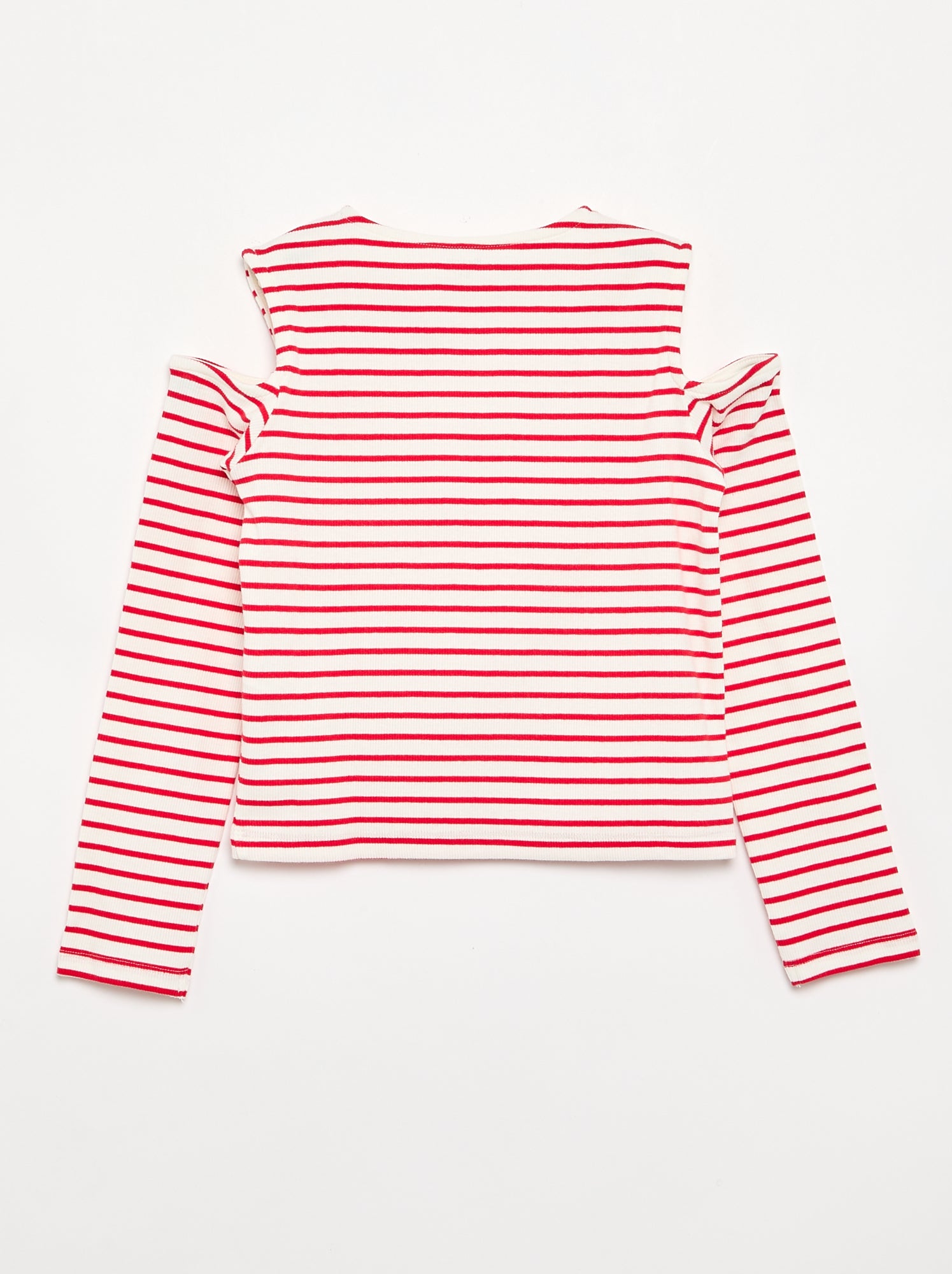 T-shirt rayé sans manches - Rouge