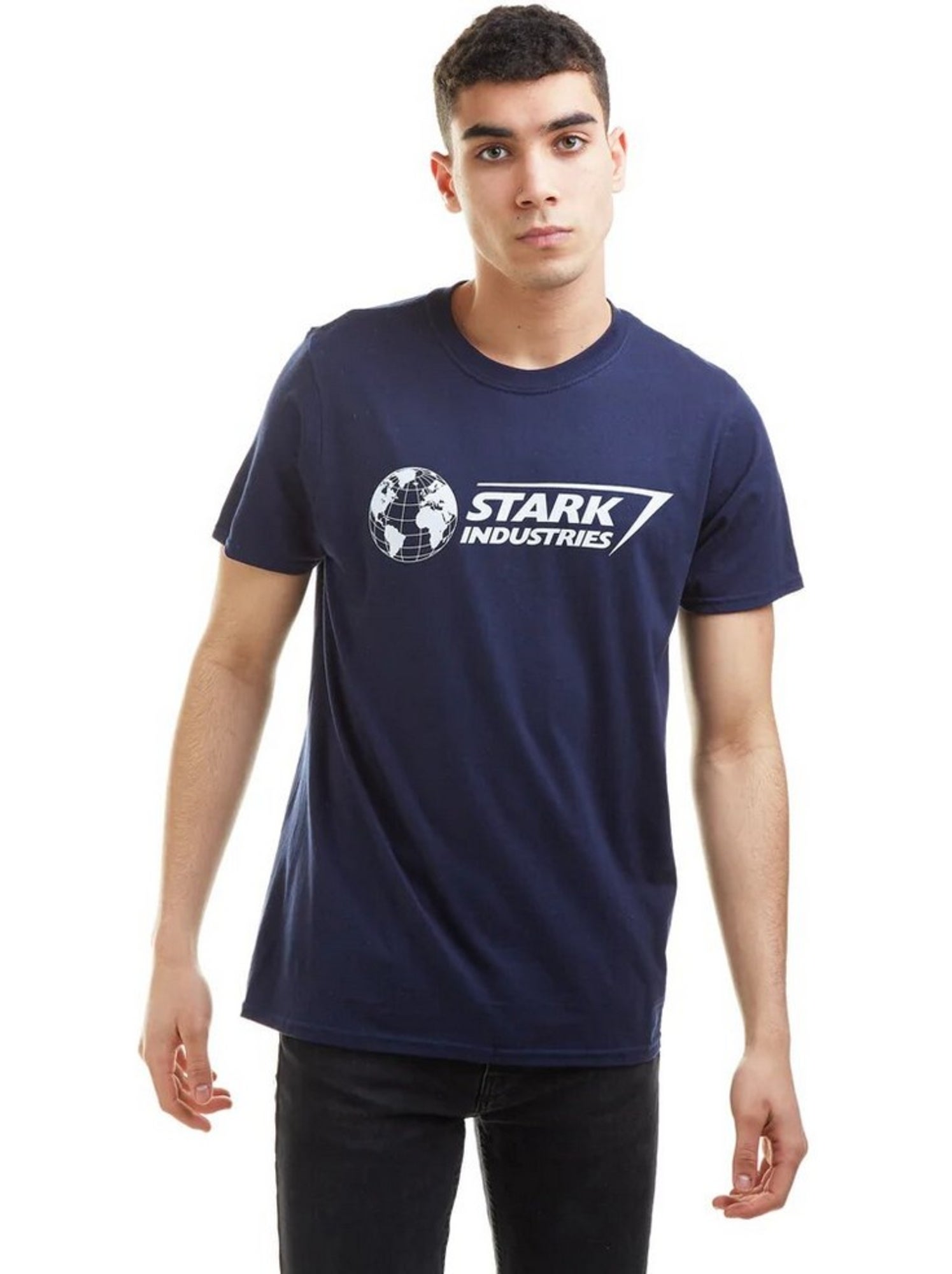 T-shirt stark industries - marvel - Bleu Bleu marine Blanc