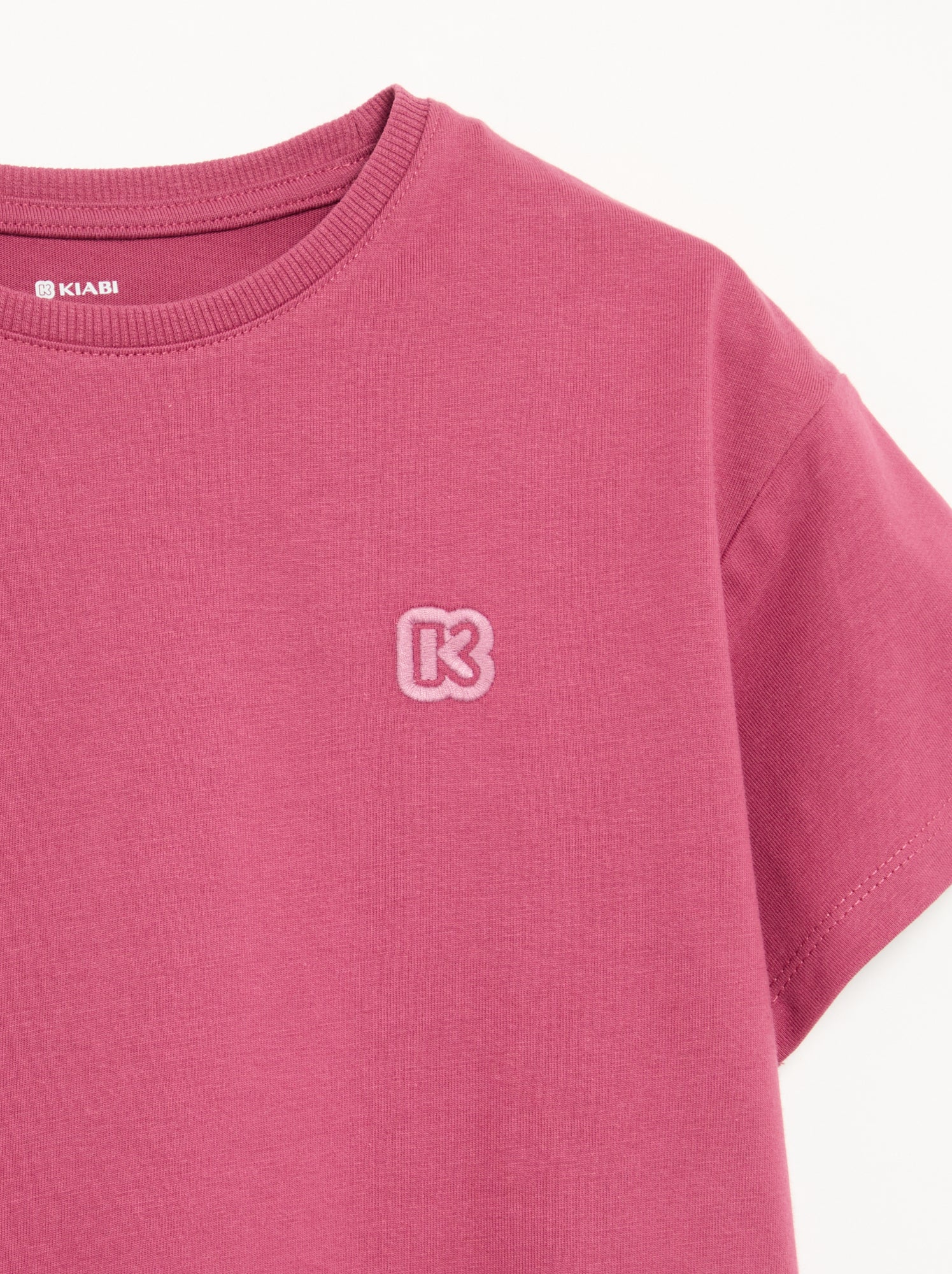 T-shirt uni à manches courtes enfant - Kiabi - Rose