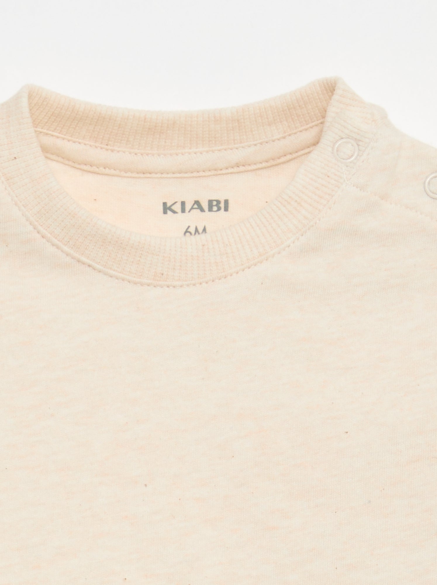 T-shirt uni en jersey coton - Beige