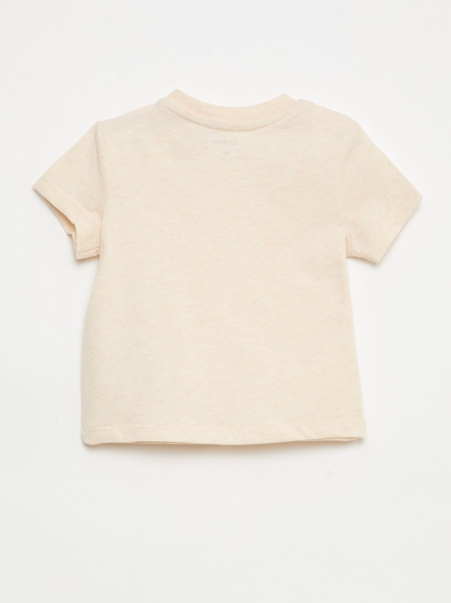 T-shirt uni en jersey coton - Beige