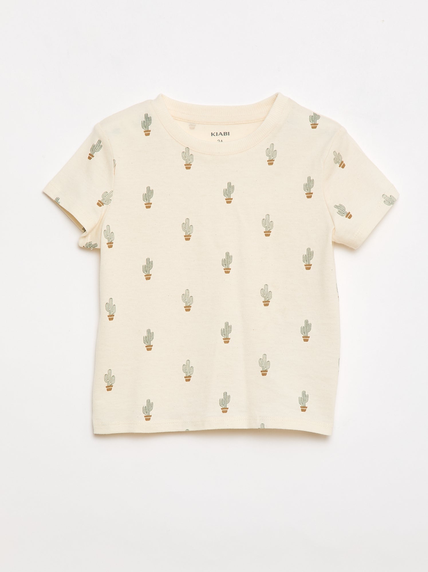 T-shirt uni en jersey coton - Blanc (FED43_1)