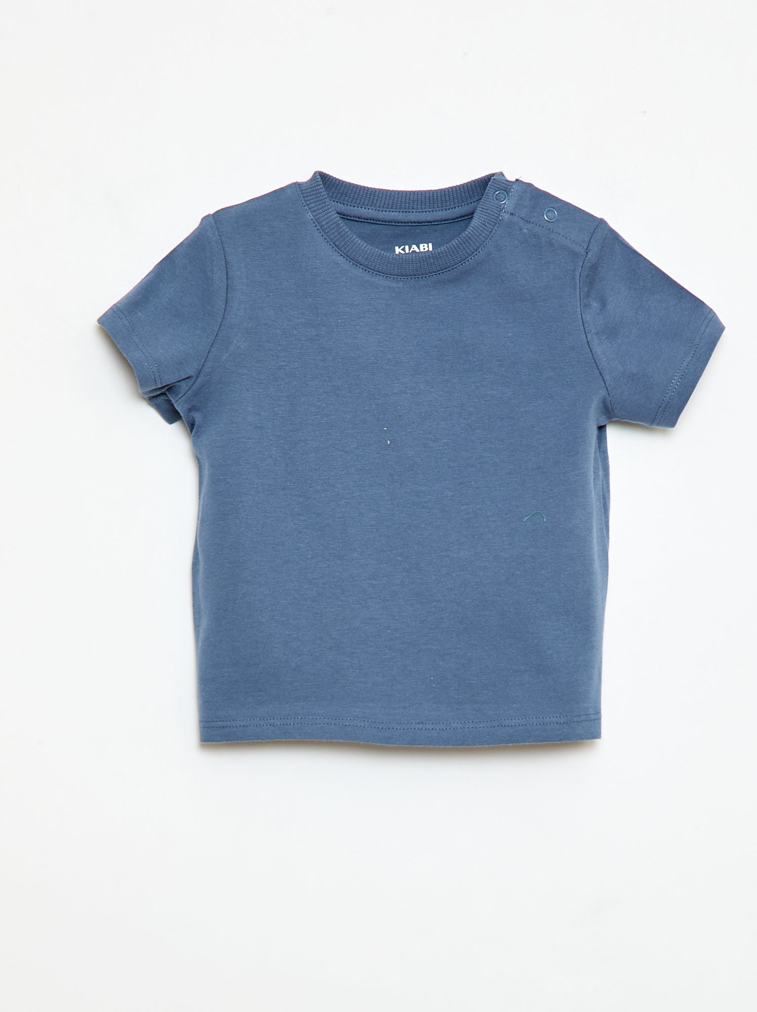T-shirt uni en jersey coton - Bleu (FED43_2)