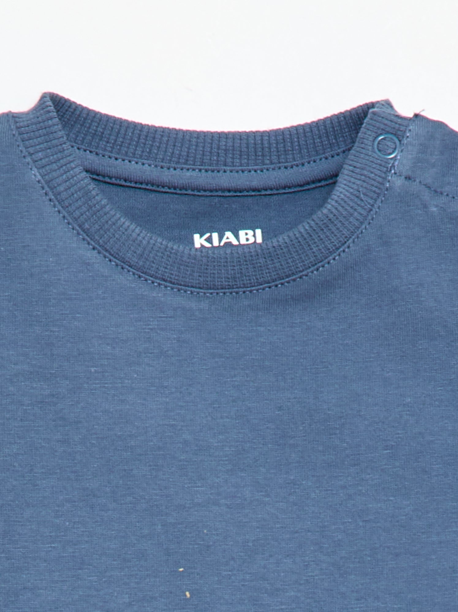 T-shirt uni en jersey coton - Bleu (FED43_2)