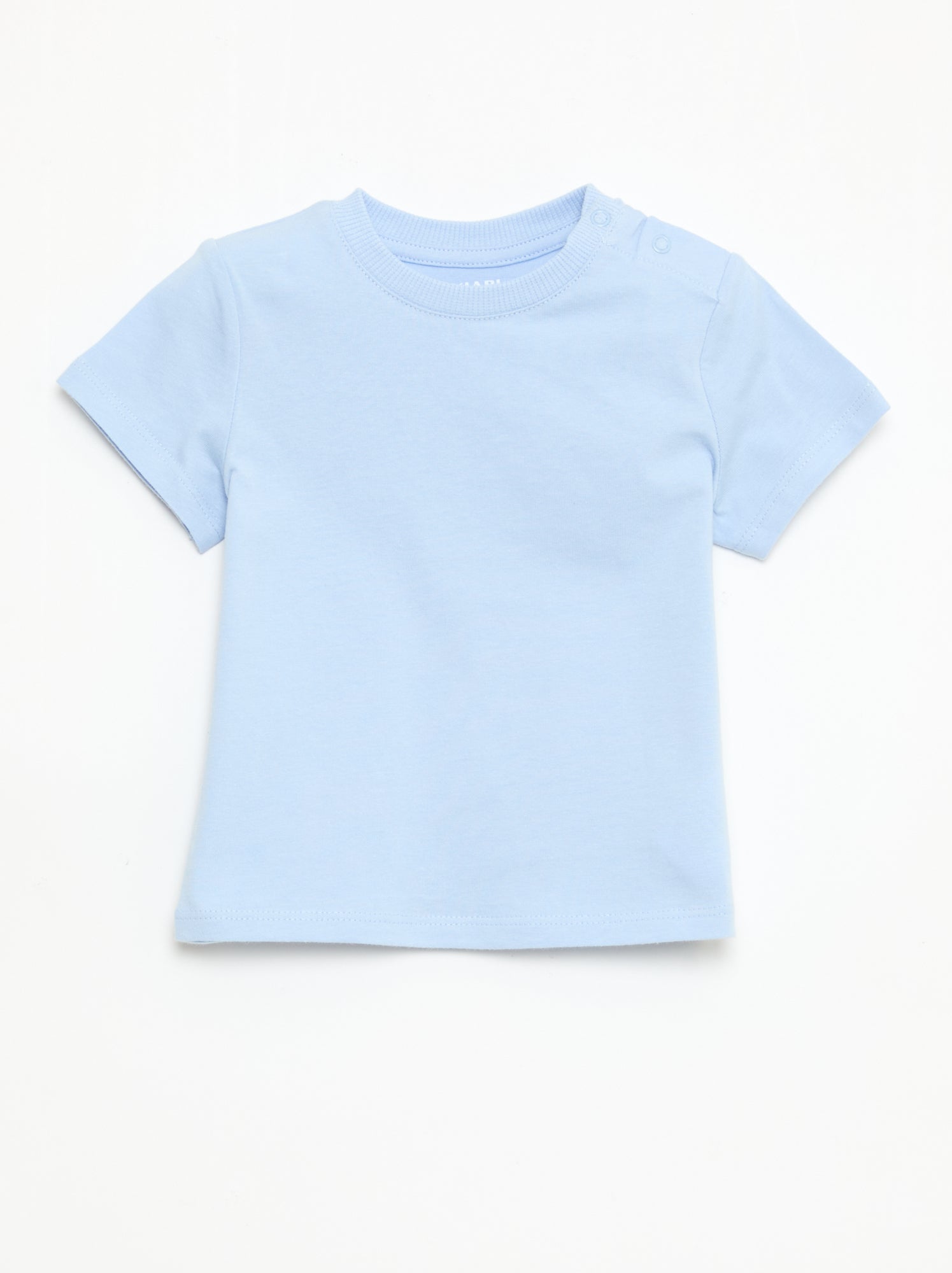T-shirt uni en jersey coton - Bleu (FED43_3)
