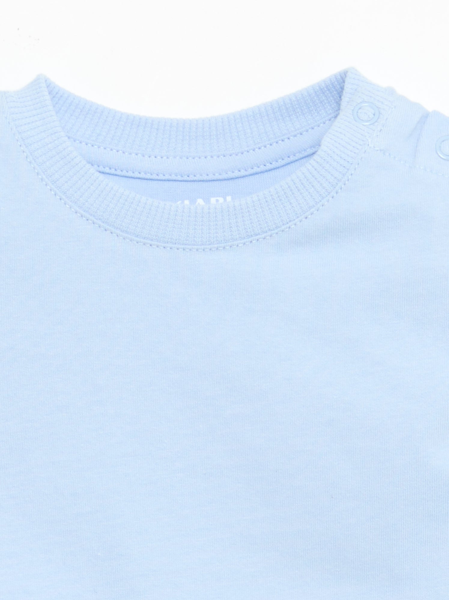 T-shirt uni en jersey coton - Bleu (FED43_3)