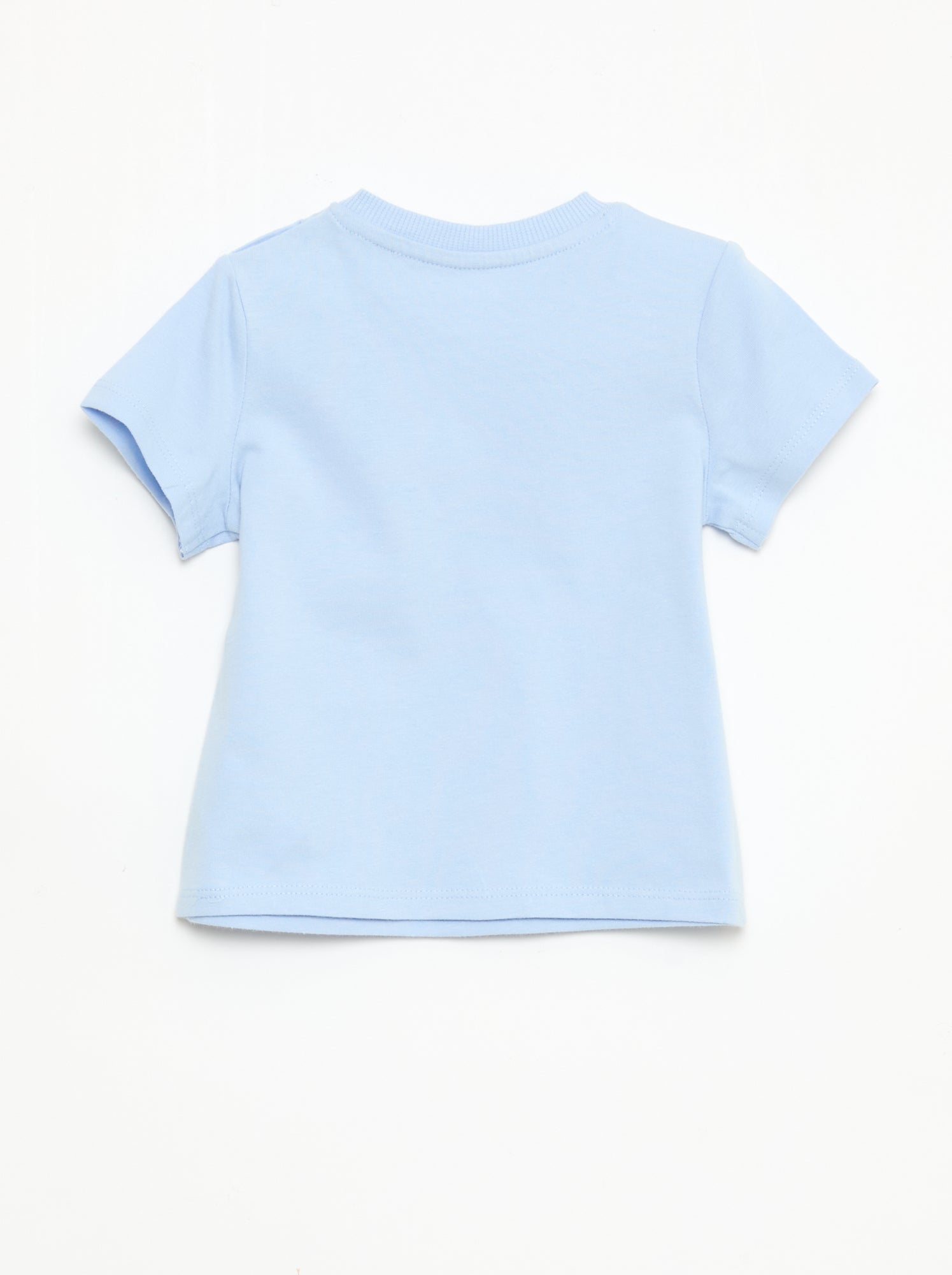 T-shirt uni en jersey coton - Bleu (FED43_3)