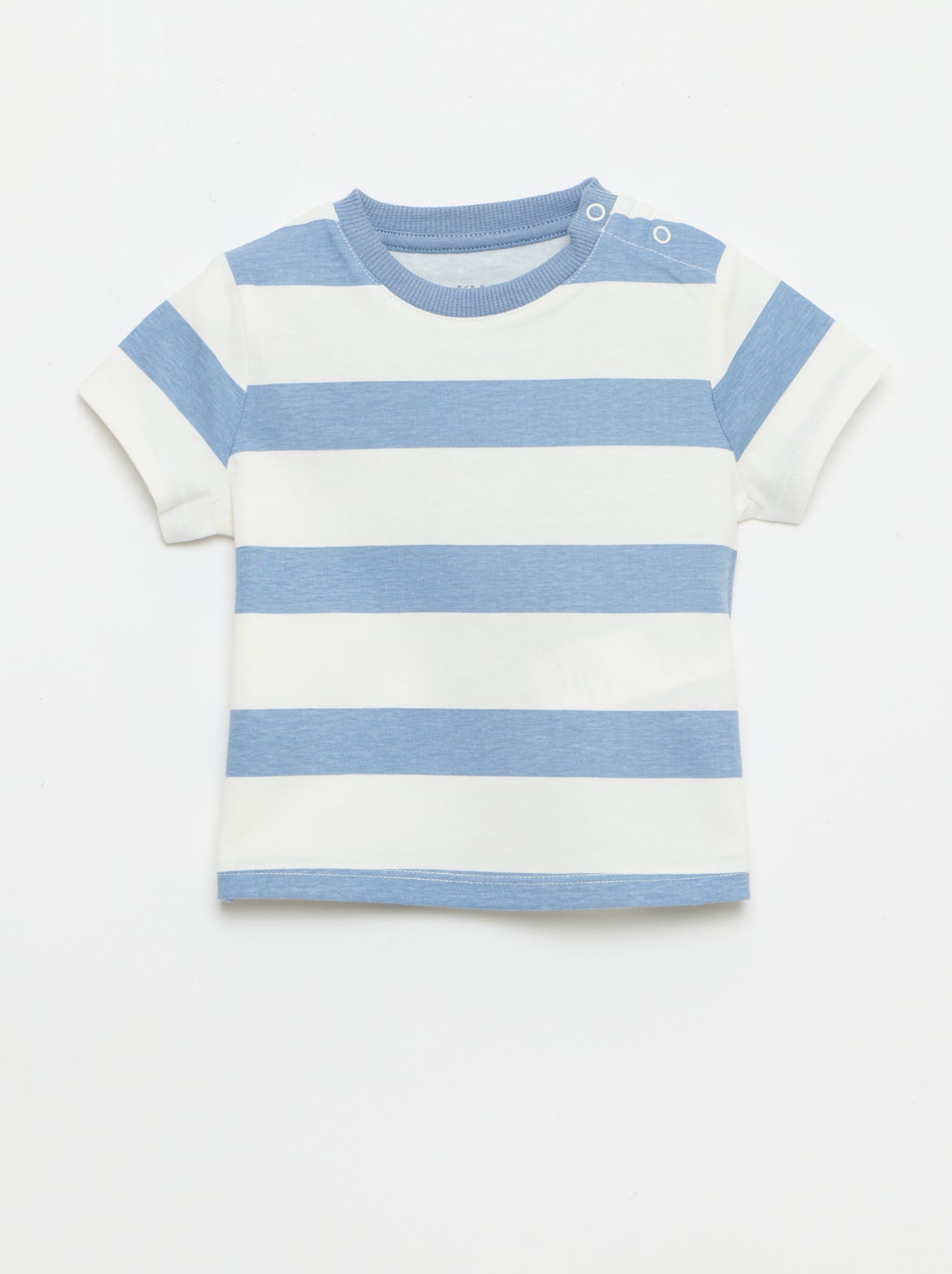 T-shirt uni en jersey coton - Bleu (FED43_7)