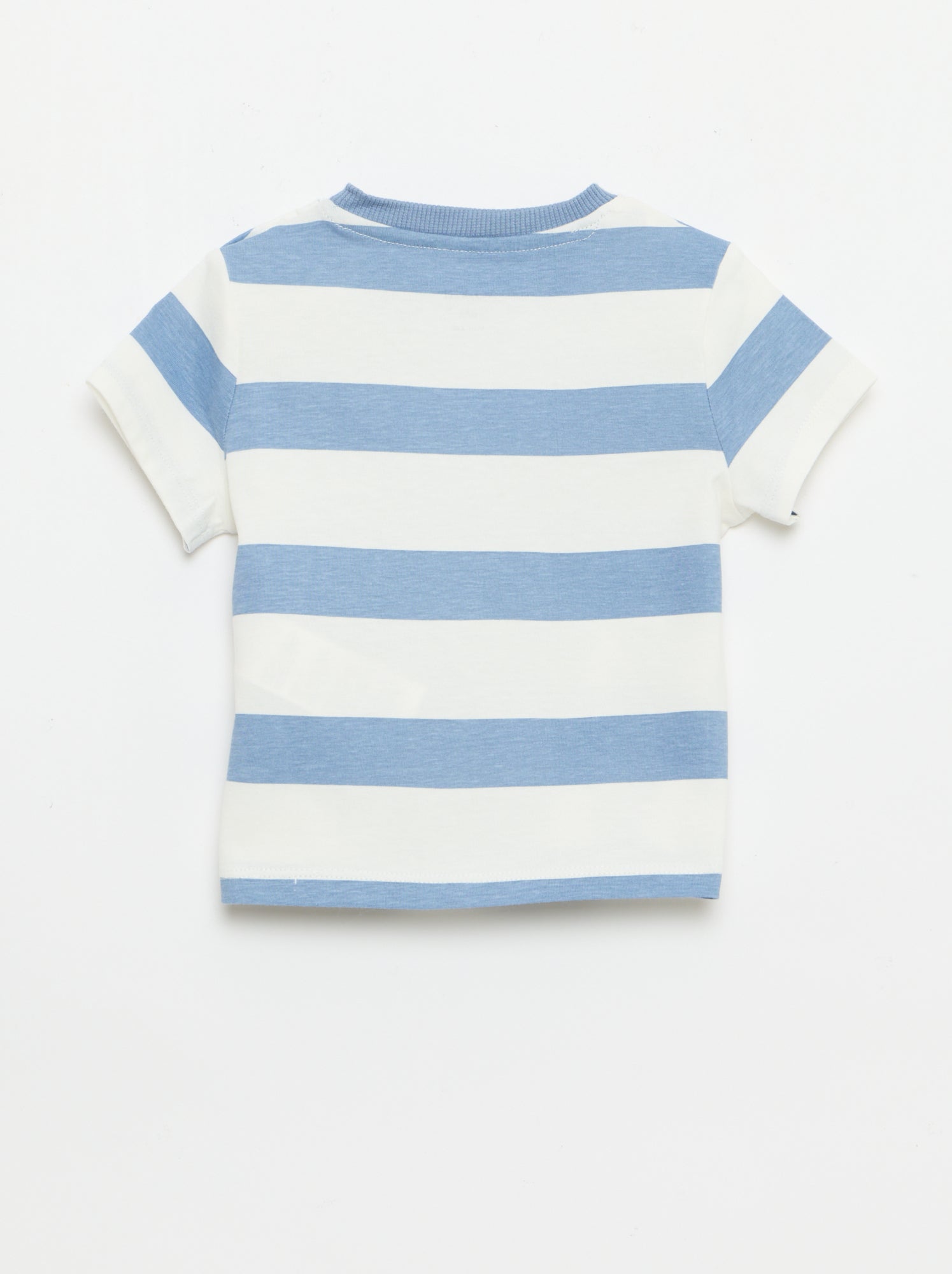 T-shirt uni en jersey coton - Bleu (FED43_7)