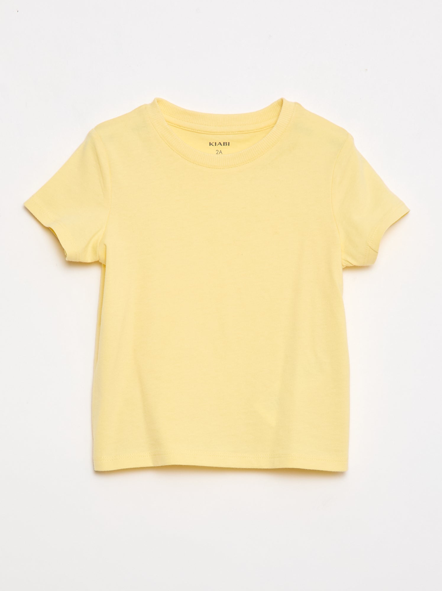 T-shirt uni en jersey coton - Jaune