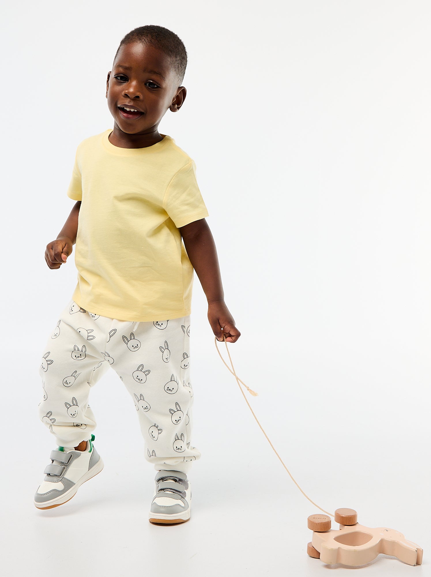 T-shirt uni en jersey coton - Jaune