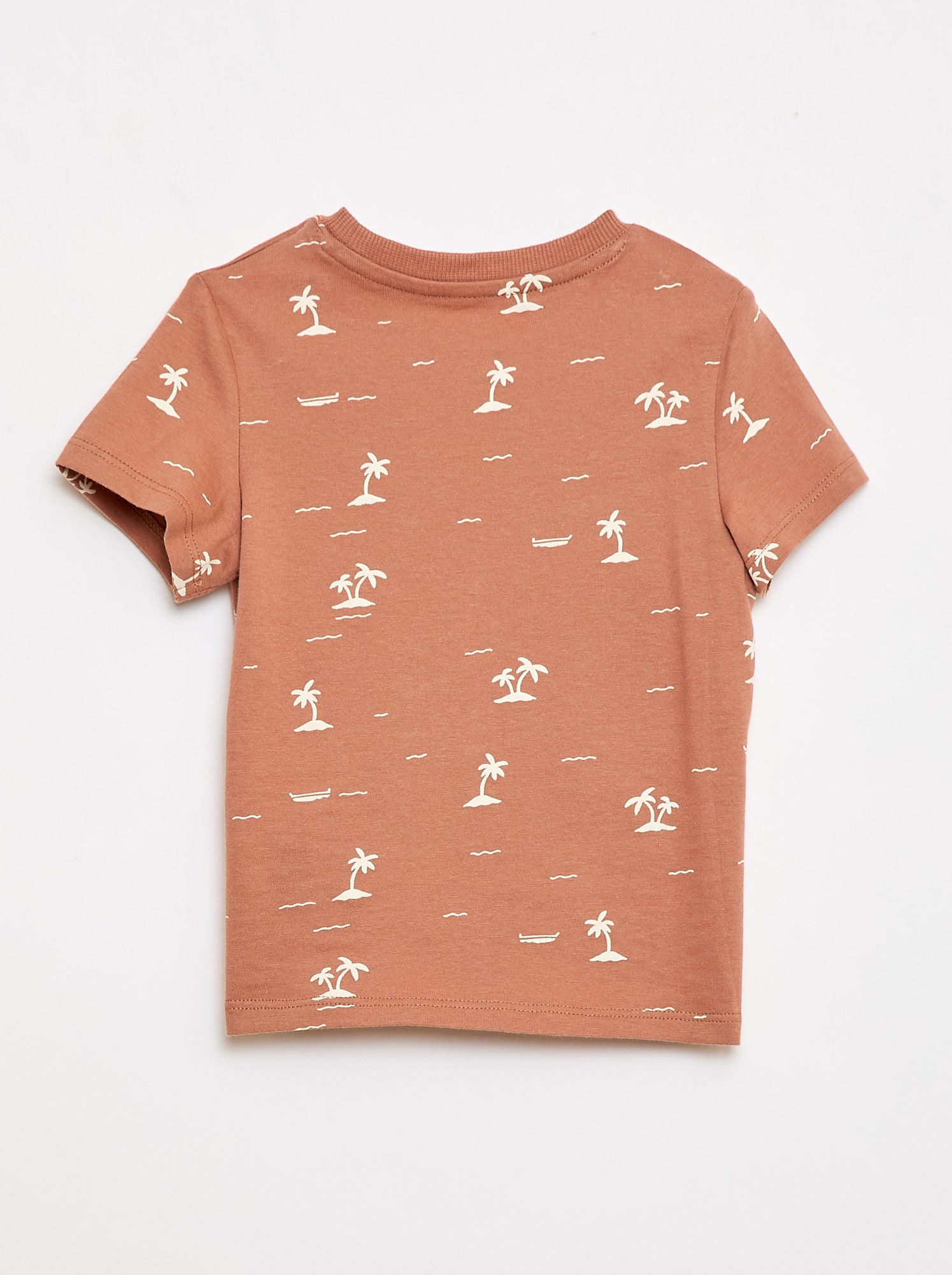 T-shirt uni en jersey coton - Marron