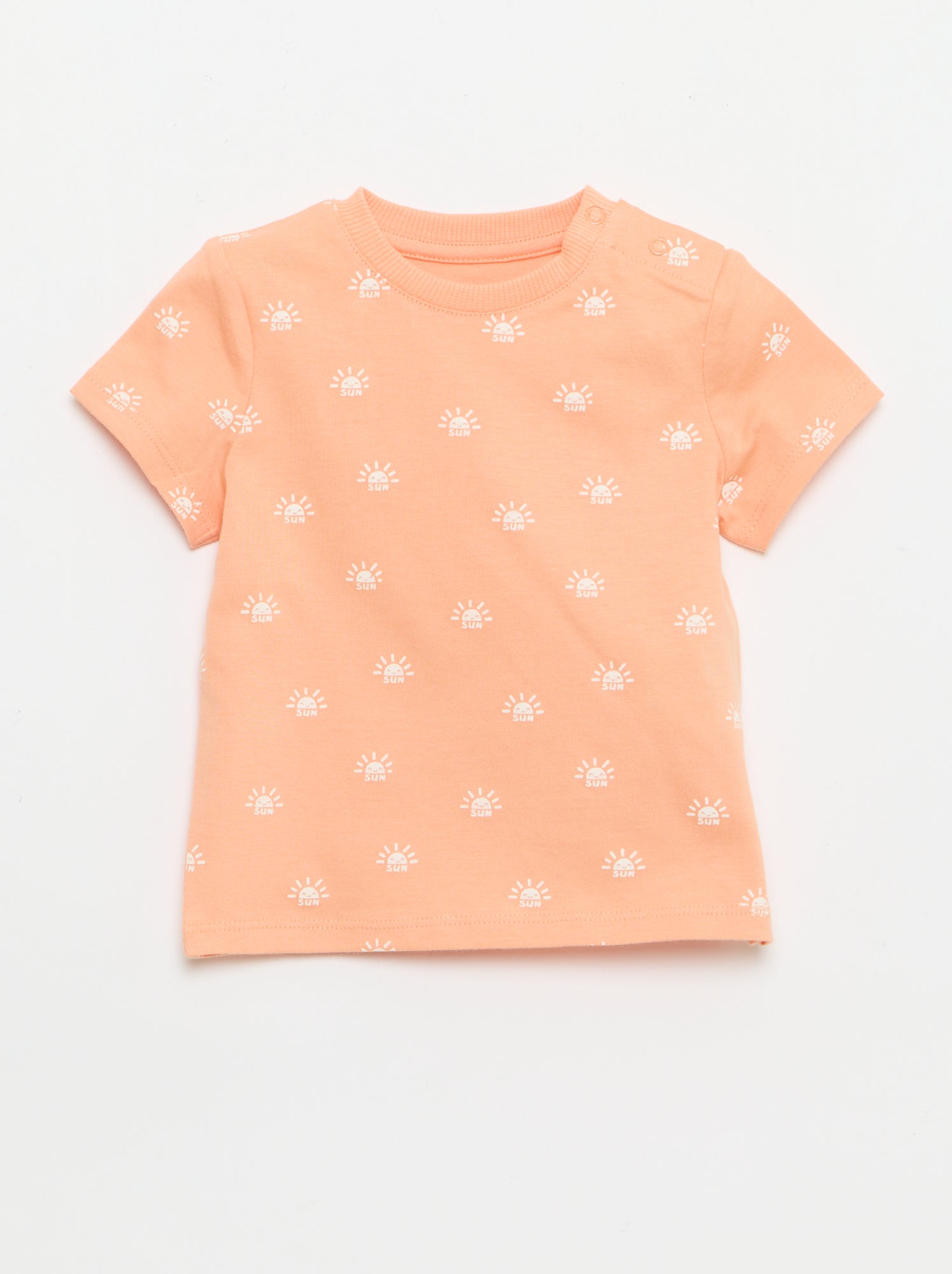 T-shirt uni en jersey coton - Orange