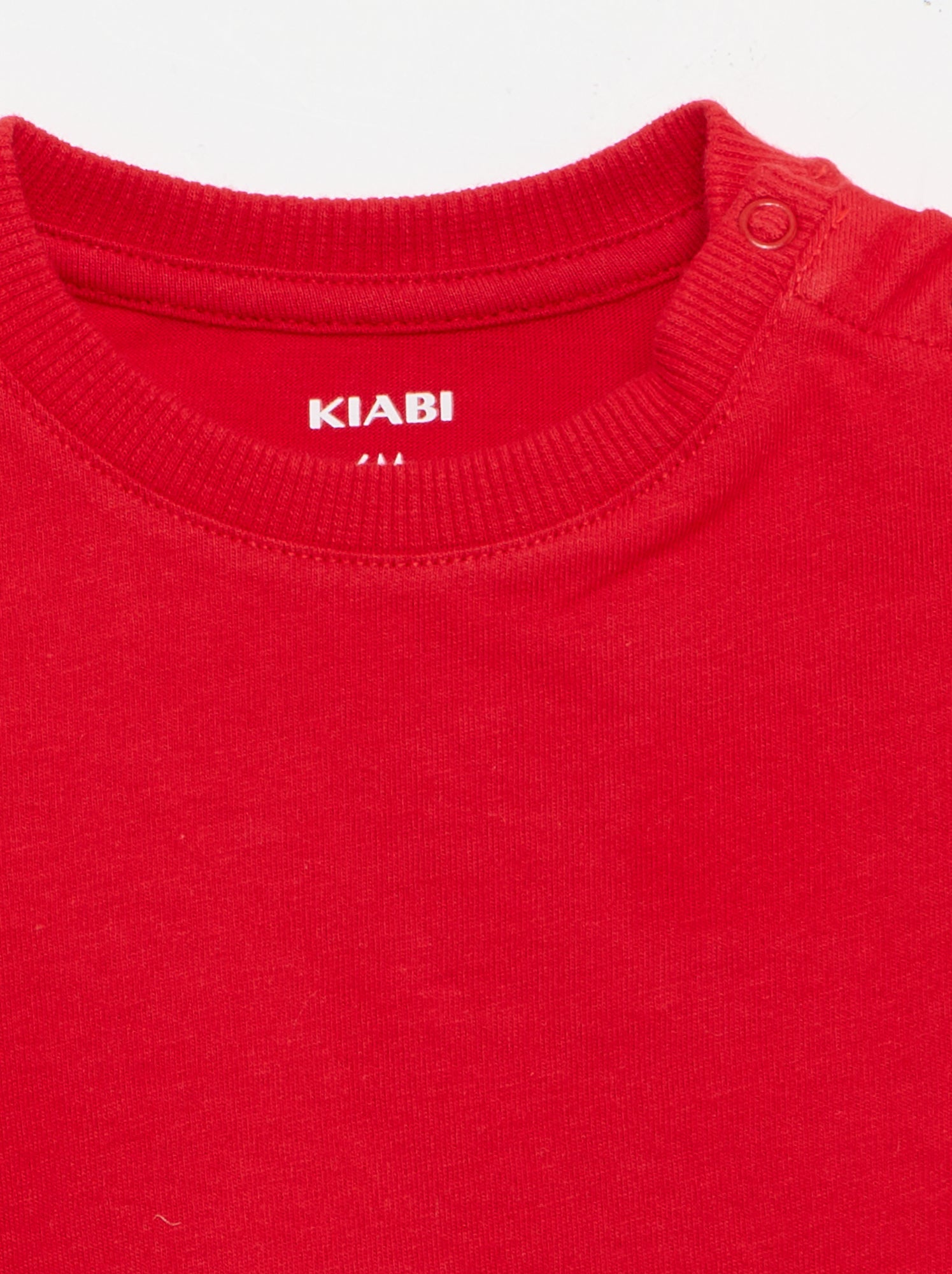 T-shirt uni en jersey coton - Rouge