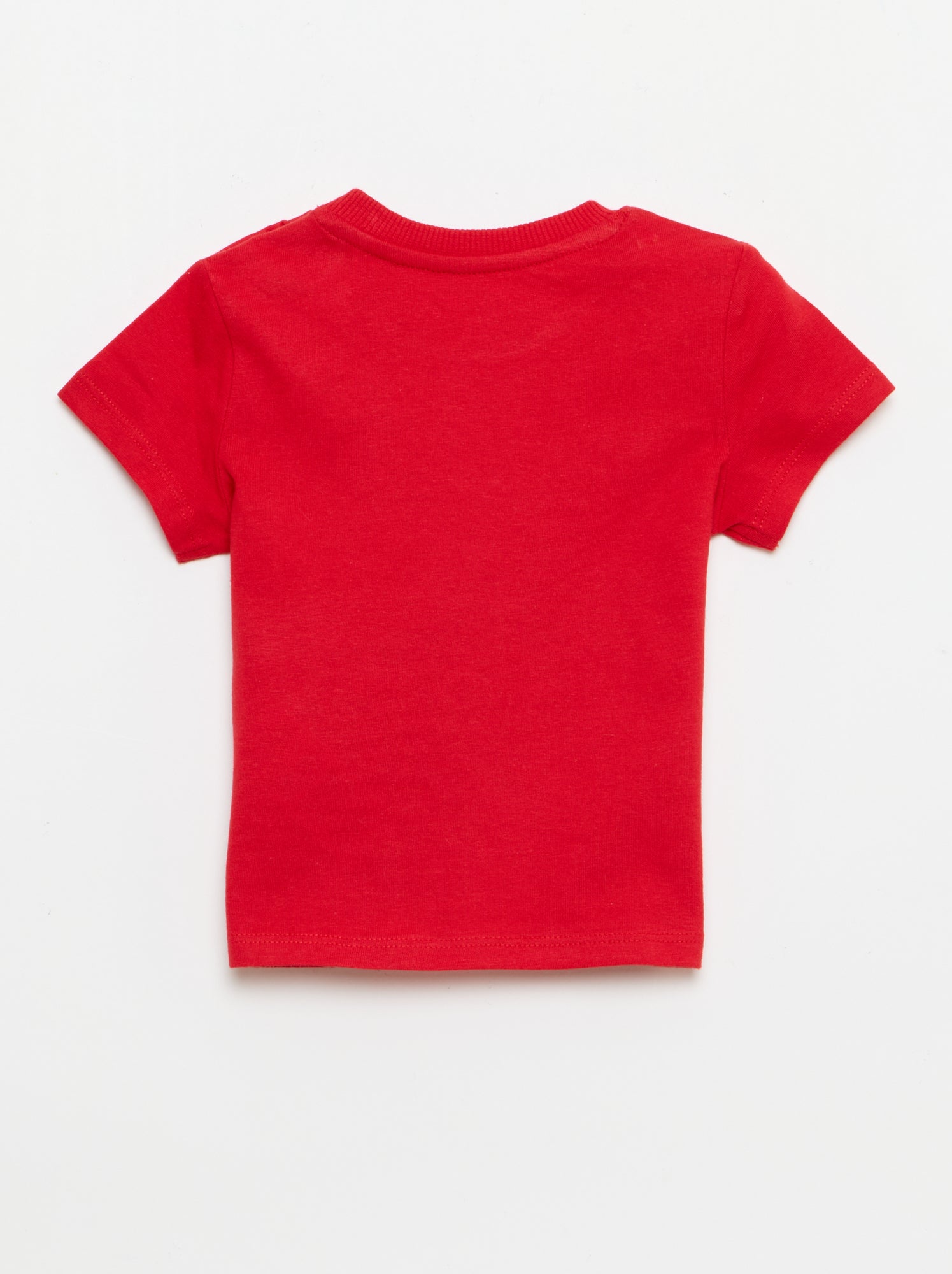 T-shirt uni en jersey coton - Rouge