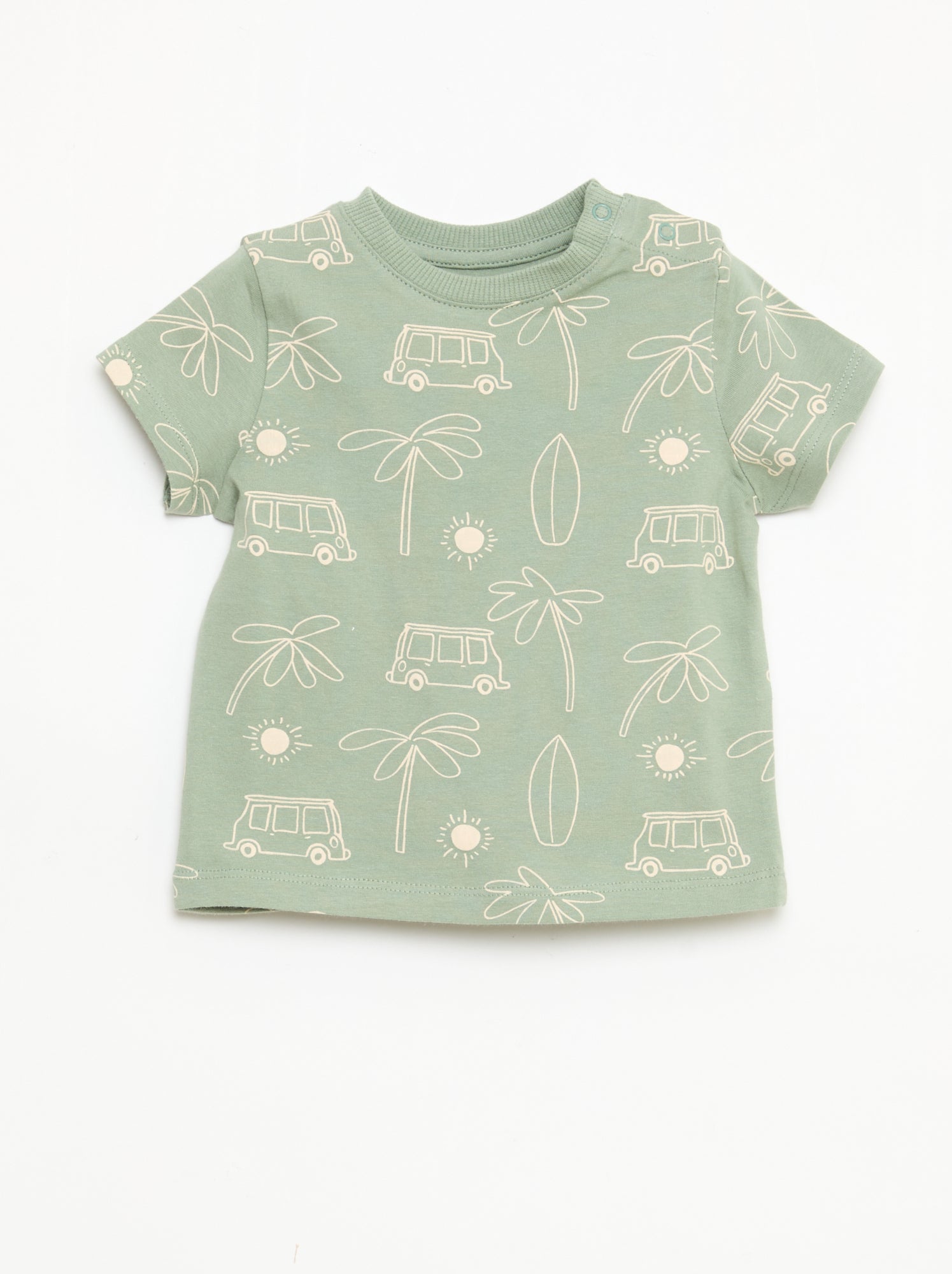 T-shirt uni en jersey coton - Vert (FED43_10)