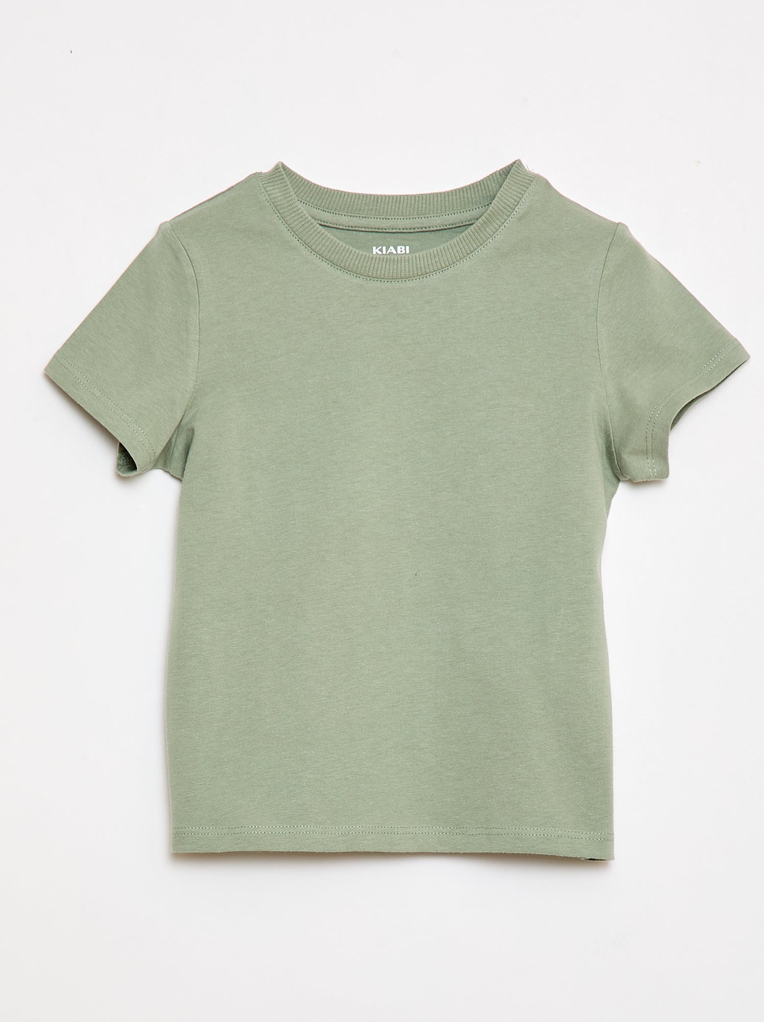 T-shirt uni en jersey coton - Vert (FED43_13)