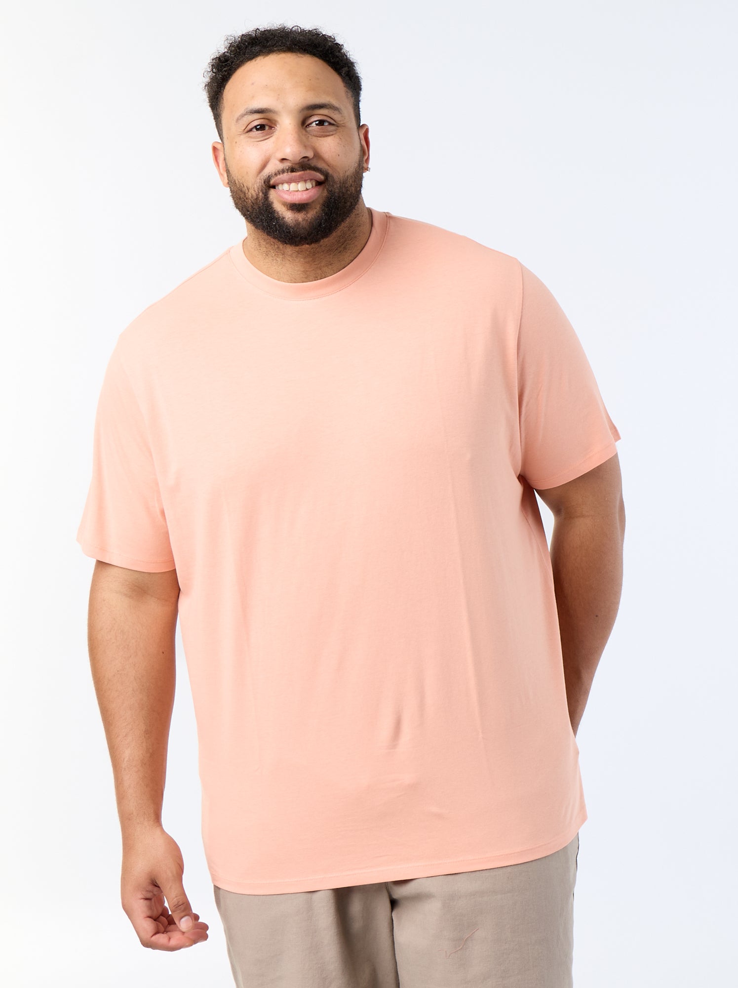 T-shirt uni en maille jersey - Orange