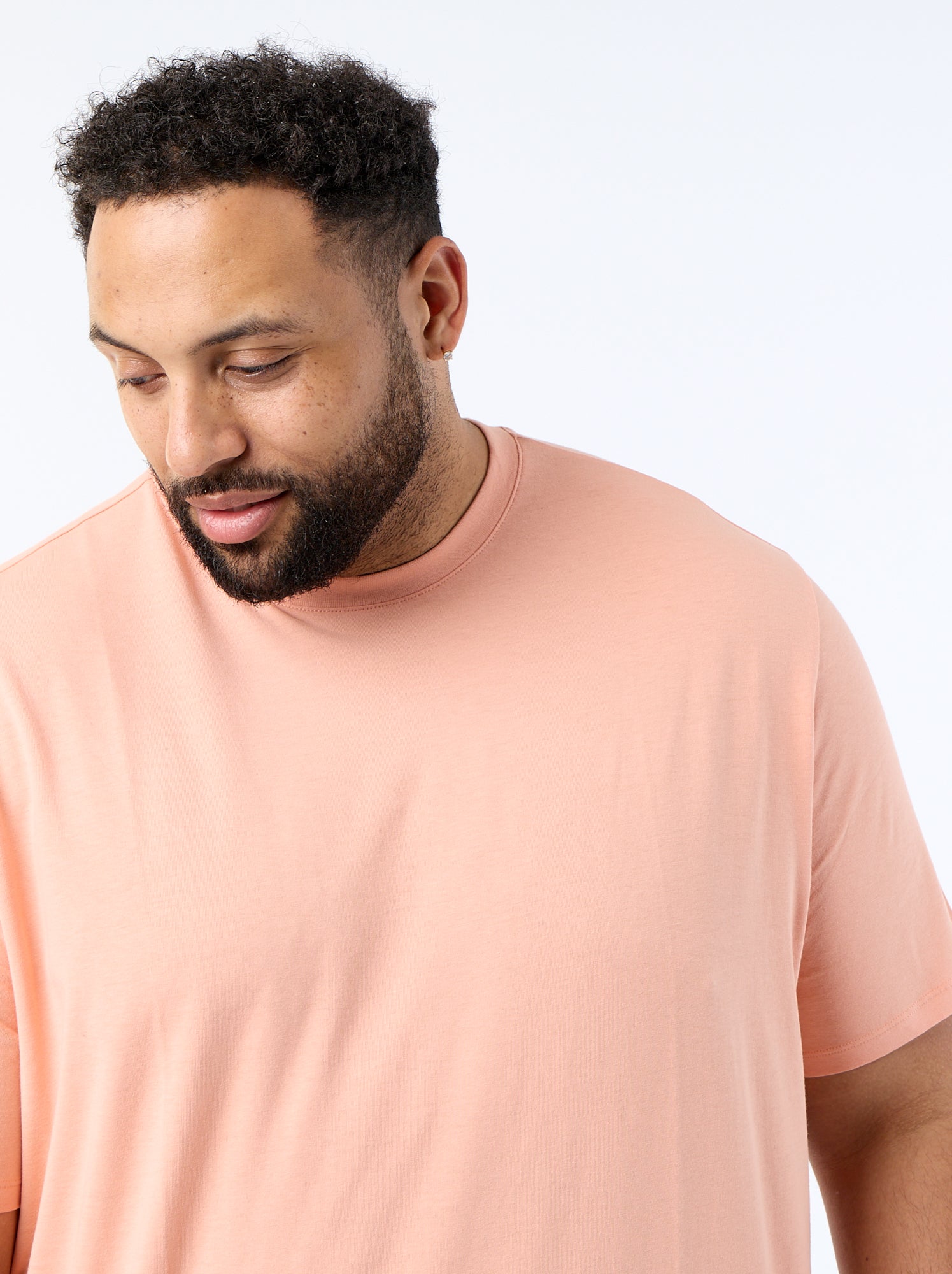 T-shirt uni en maille jersey - Orange