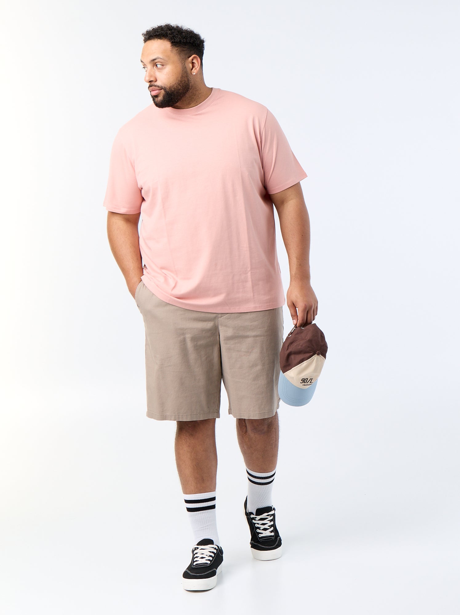 T-shirt uni en maille jersey - Rose