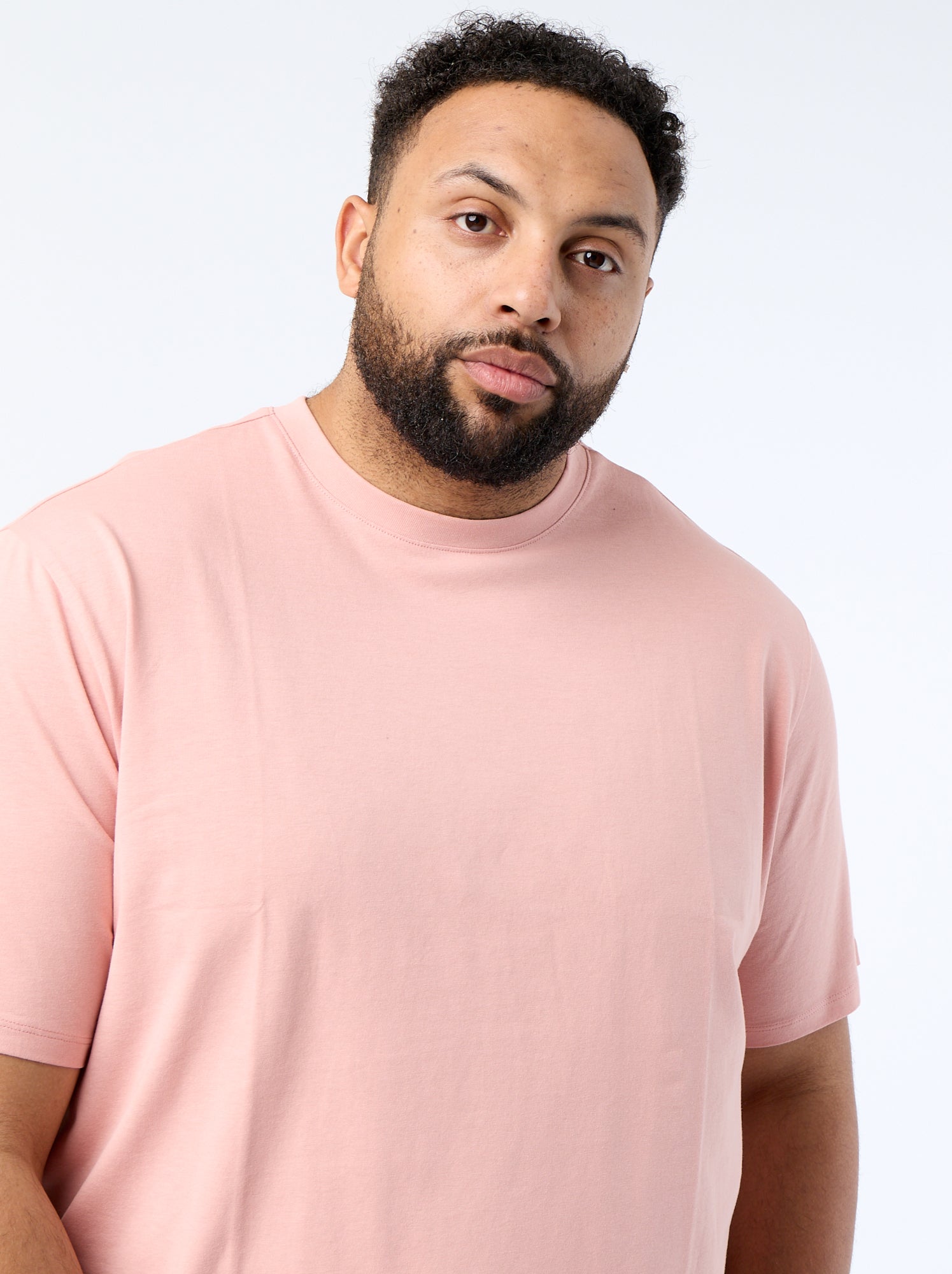 T-shirt uni en maille jersey - Rose
