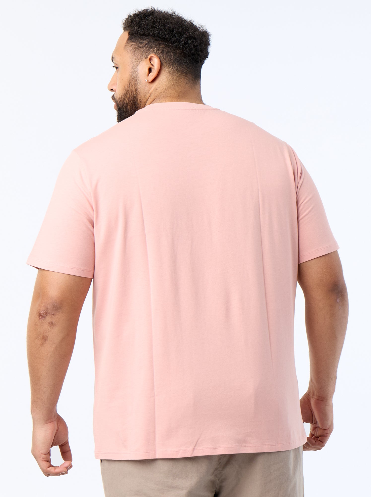 T-shirt uni en maille jersey - Rose