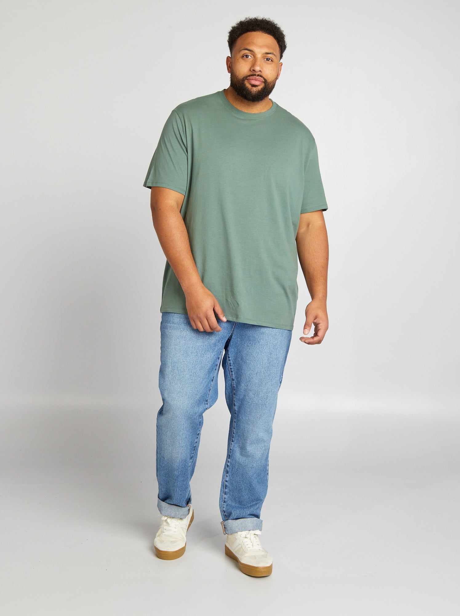 T-shirt uni en maille jersey - Vert forêt