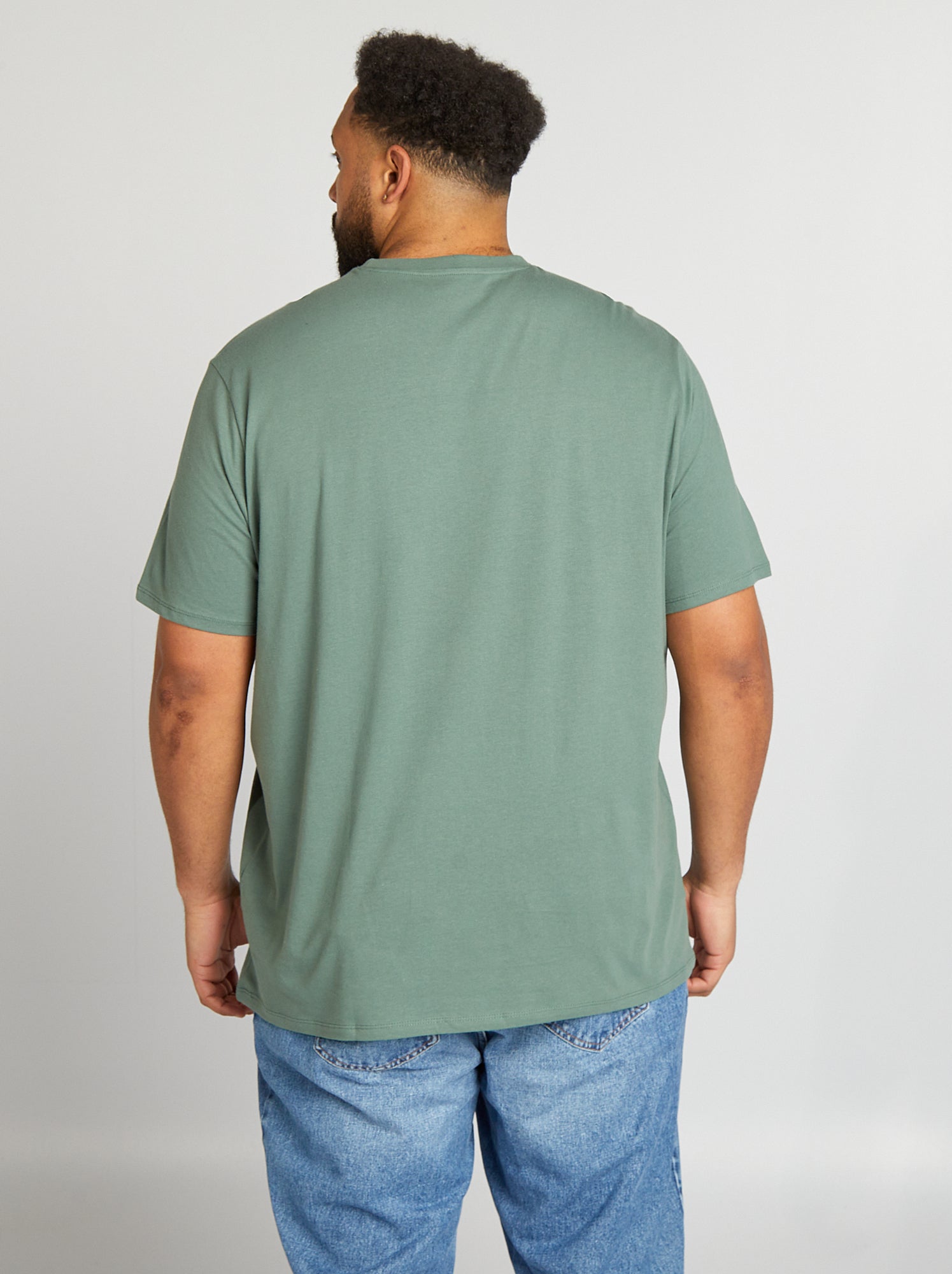 T-shirt uni en maille jersey - Vert forêt