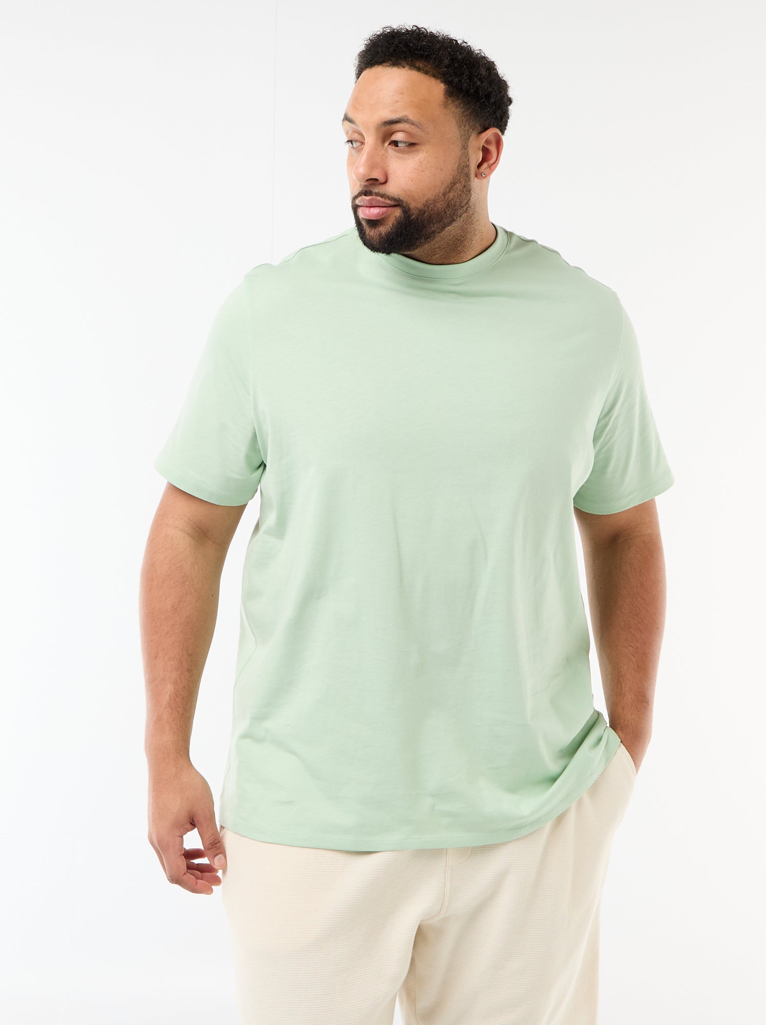 T-shirt uni en maille jersey - Vert